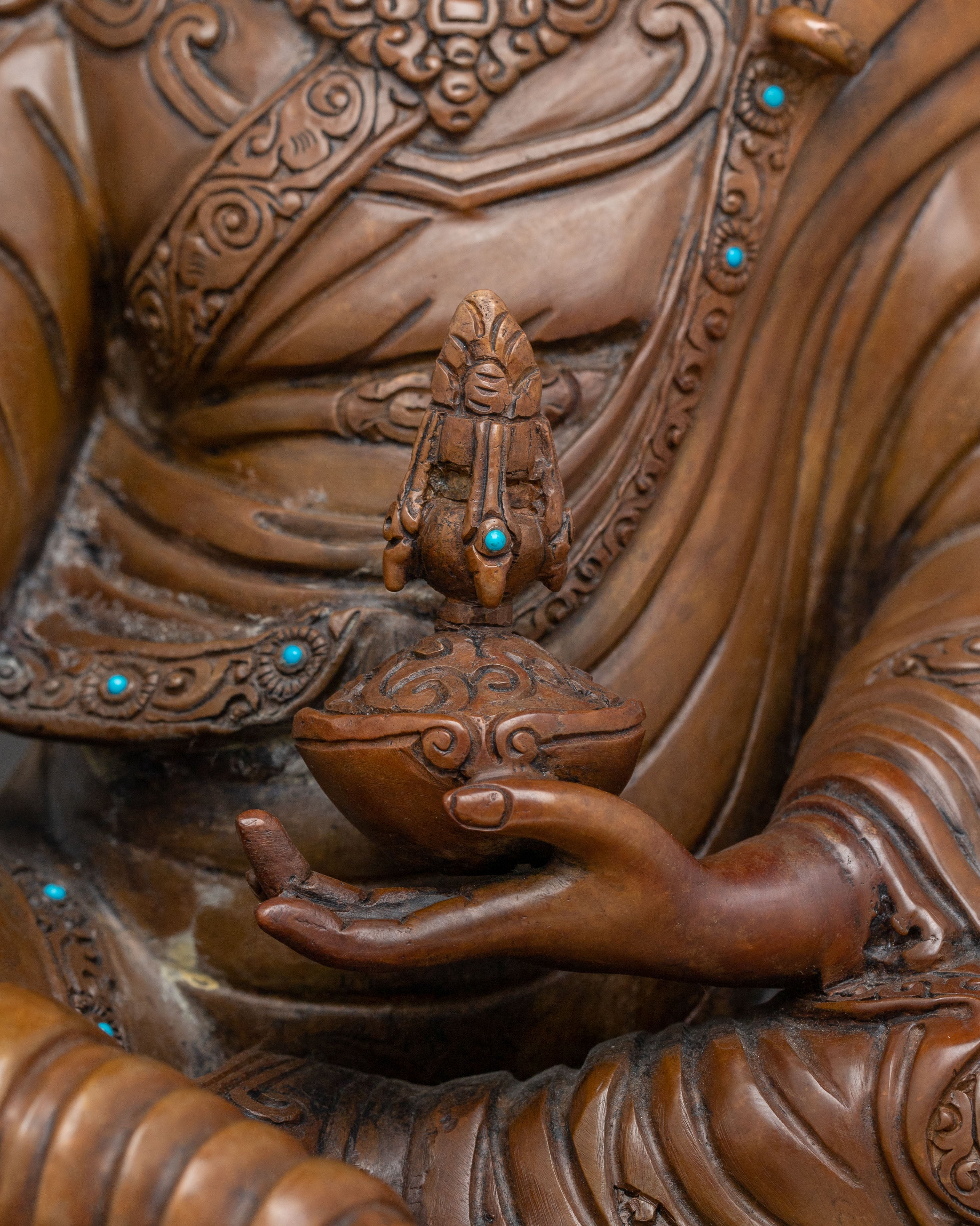 Tibetan Vajra Master Guru Rinpoche Statue | Spiritual Altar Piece