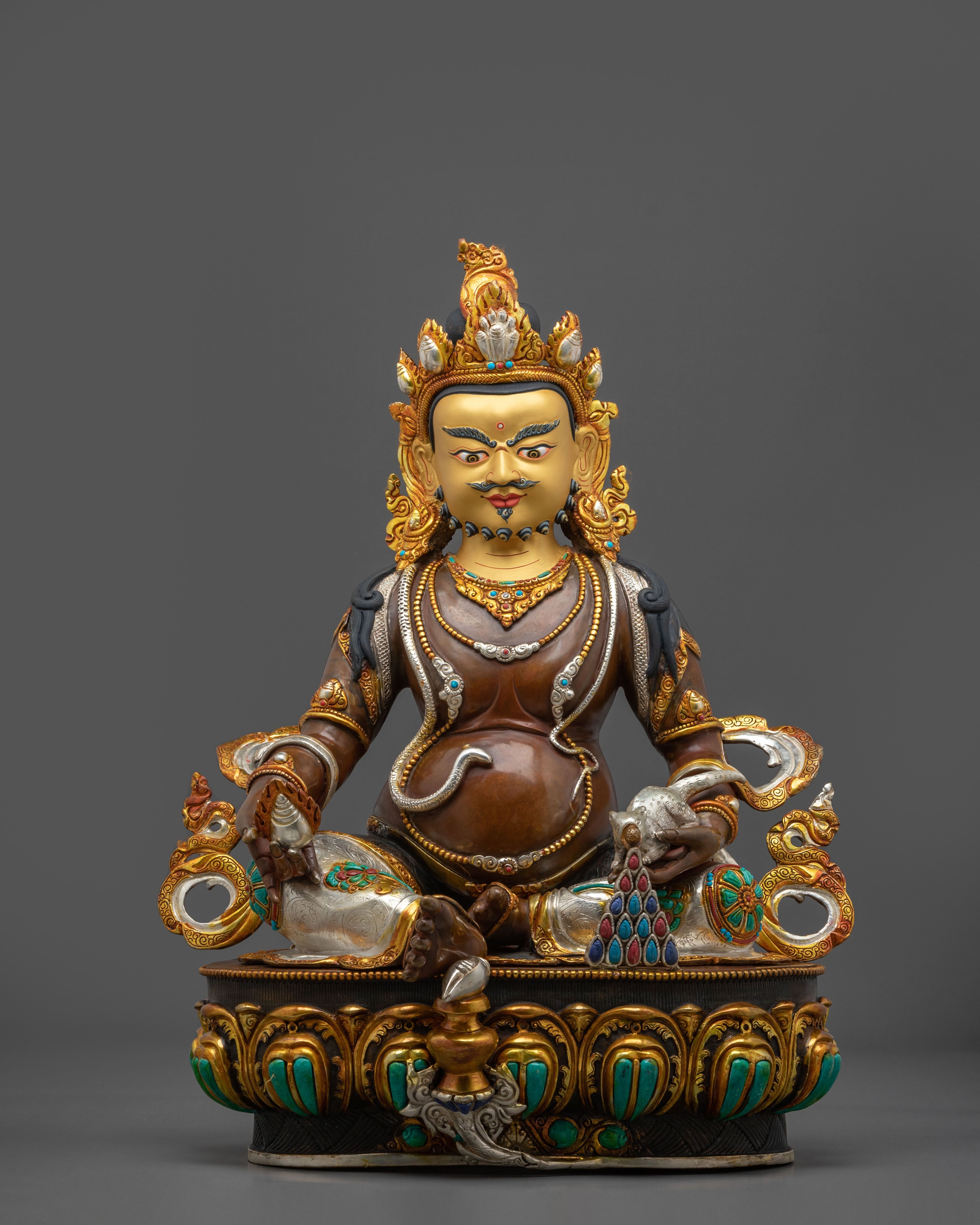 Traditional Dzambhala Wealth Deity Statue | Guardian of Prosperity
