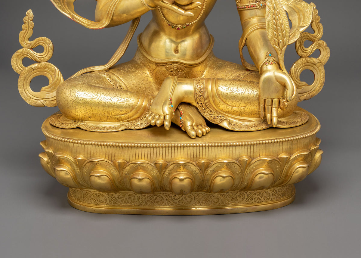 Kshitigarbha Sculpture | Exquisite 24K Gilded Craftsmanship