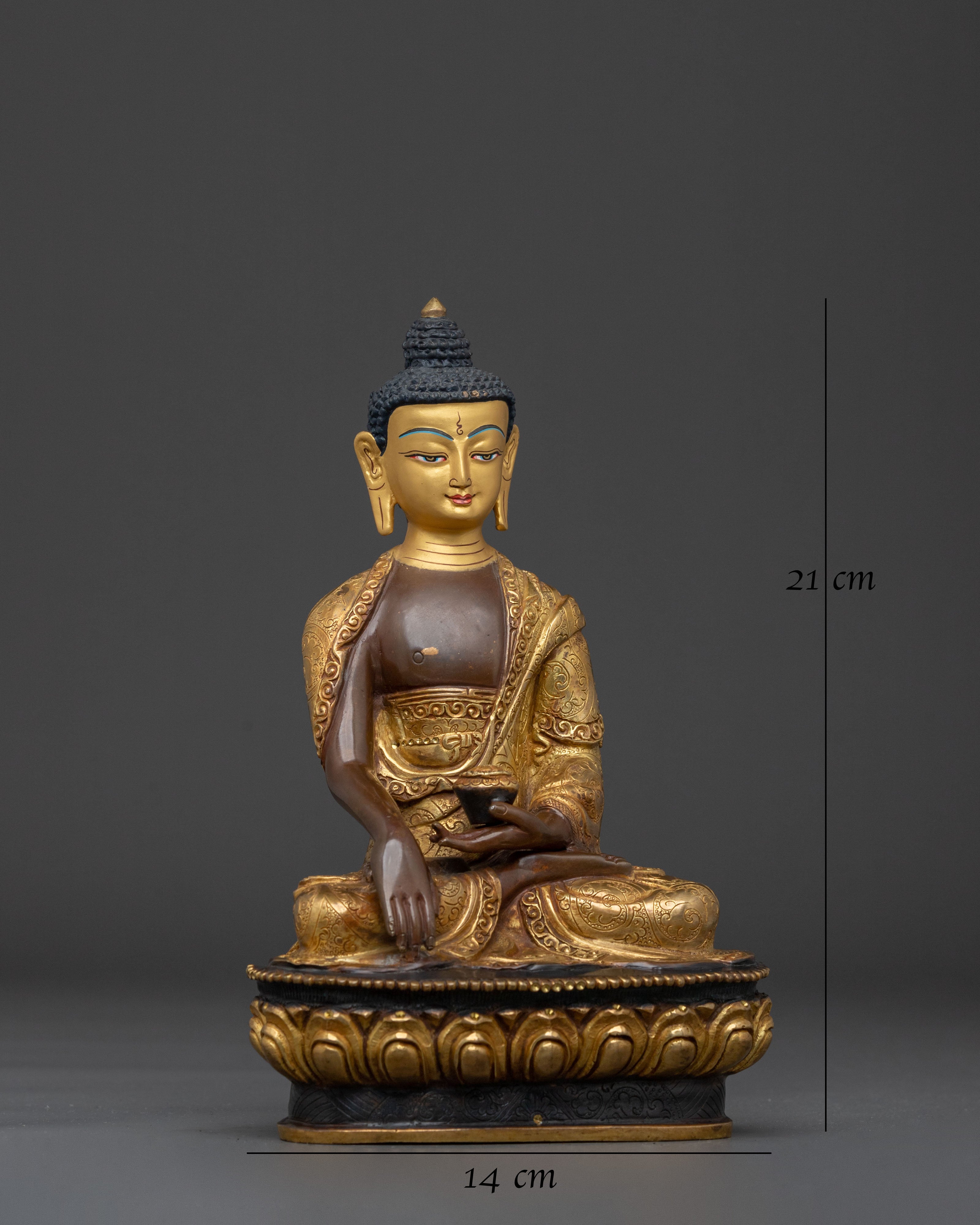 Shakyamuni Buddha Meditation Statue | 24K Gold Gilded