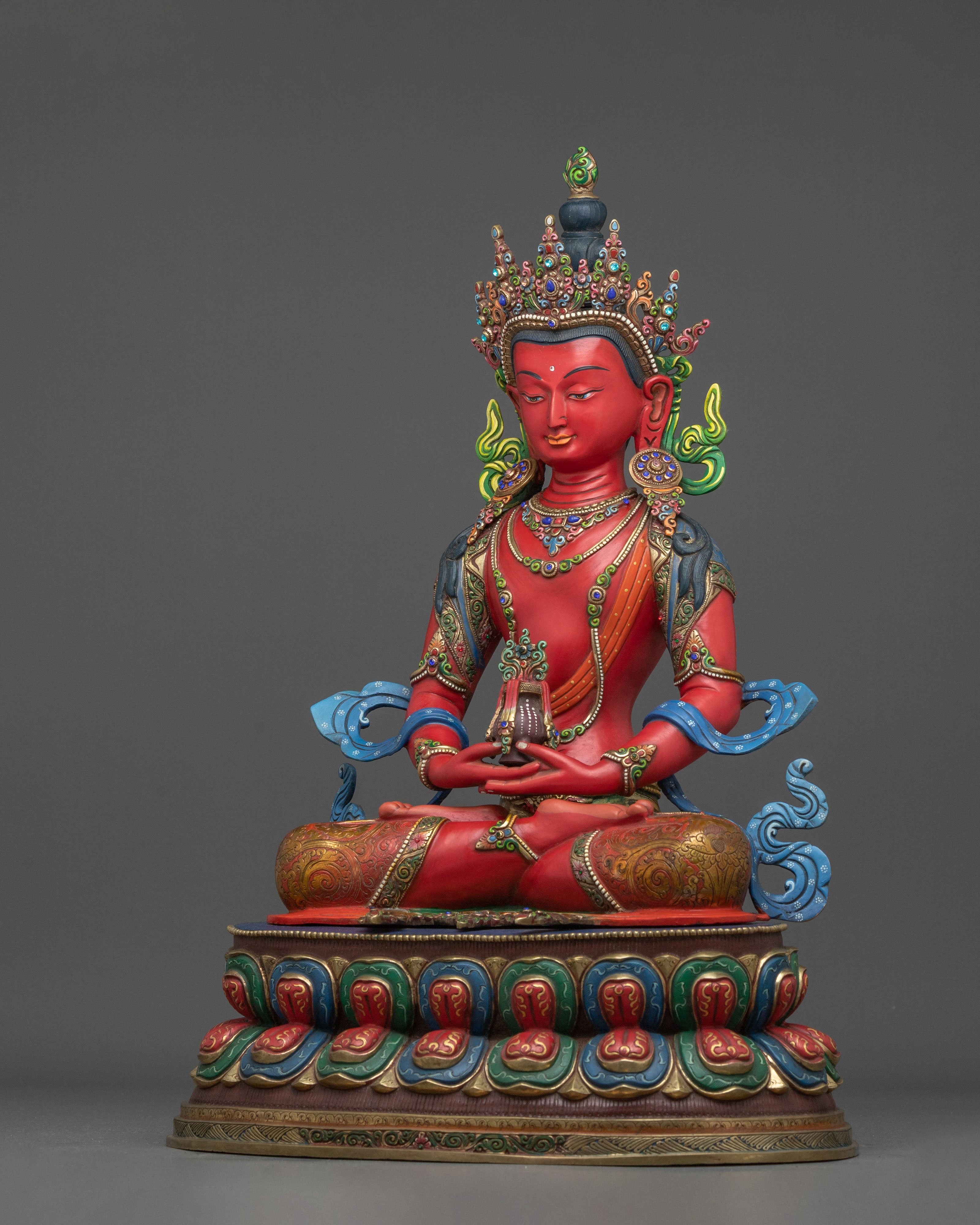 Amitayus Long Life Buddha Handmade Statue | Handmade Spiritual Sculpture