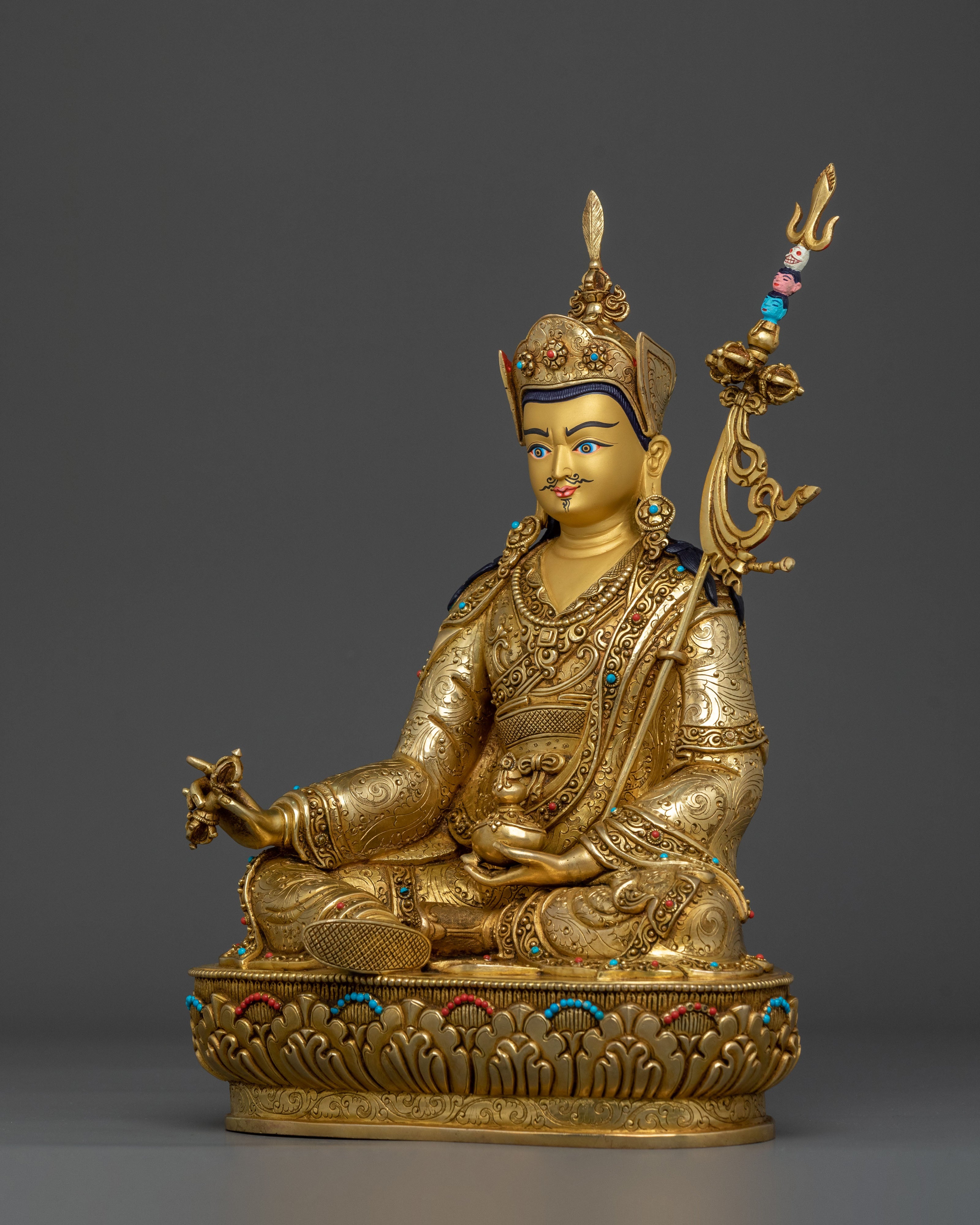 Handmade Guru Rinpoche Figurine | Lotus Born Master
