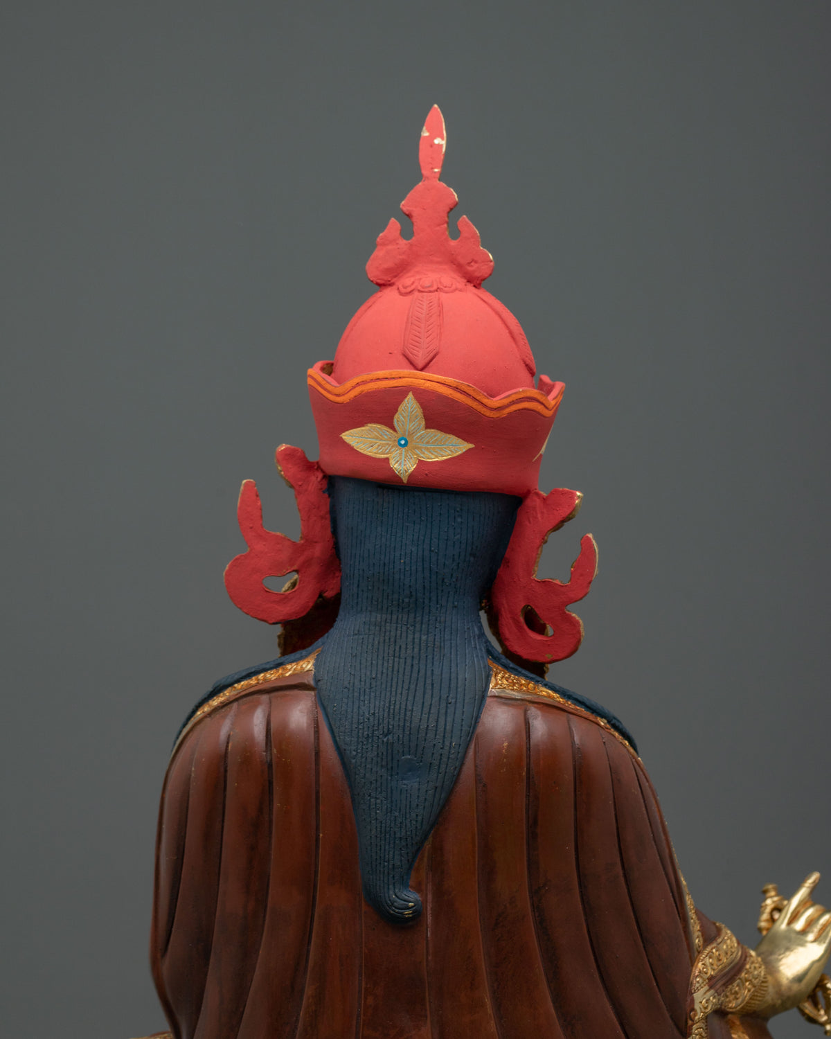 Guru Rinpoche 24K Gold-Coated Statue | Tibetan Guru Figurine