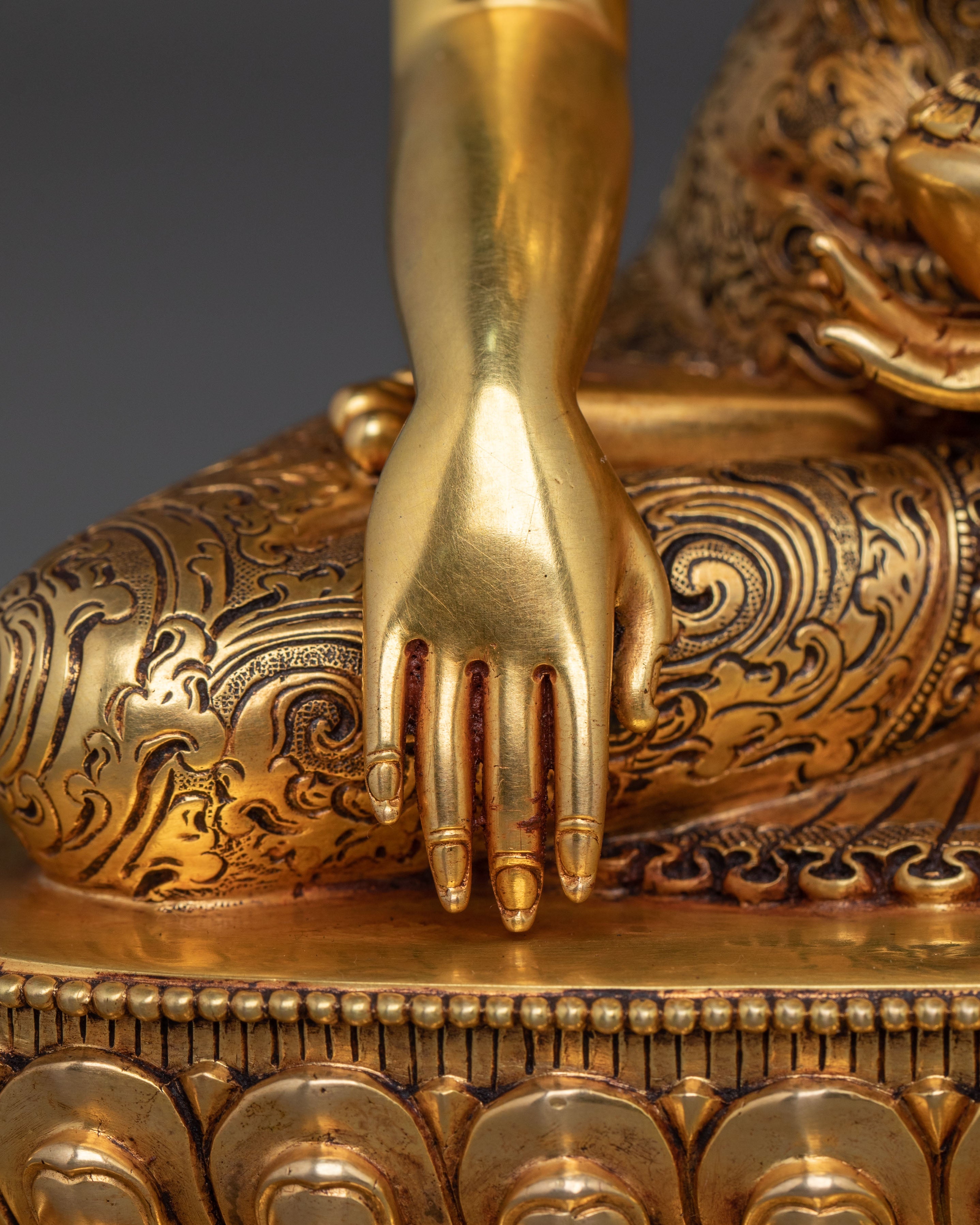 Handmade Crown Shakyamuni Buddha Statue