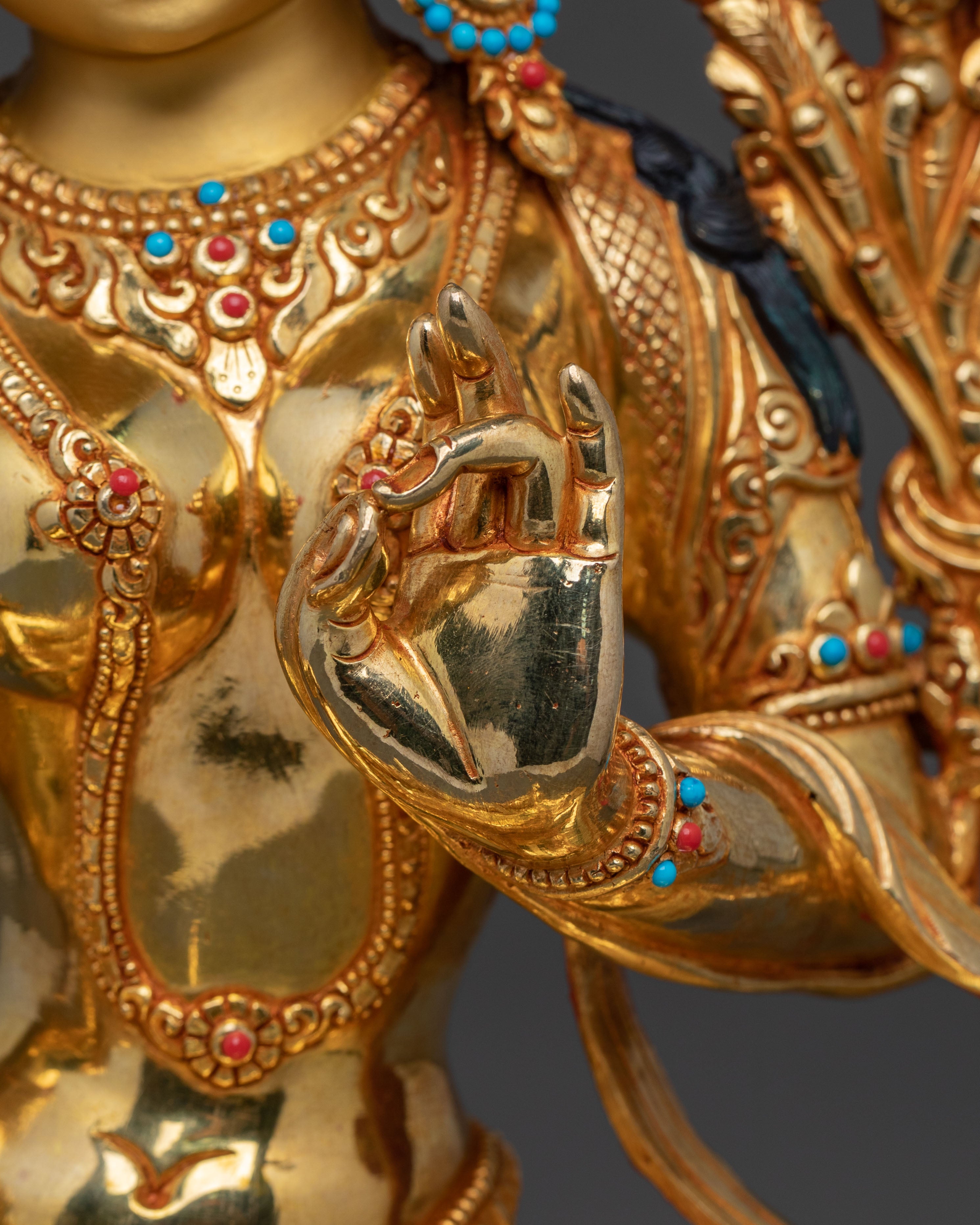 Tibetan Buddhist Goddess Green Tara Figurine | Goddess of Compassion