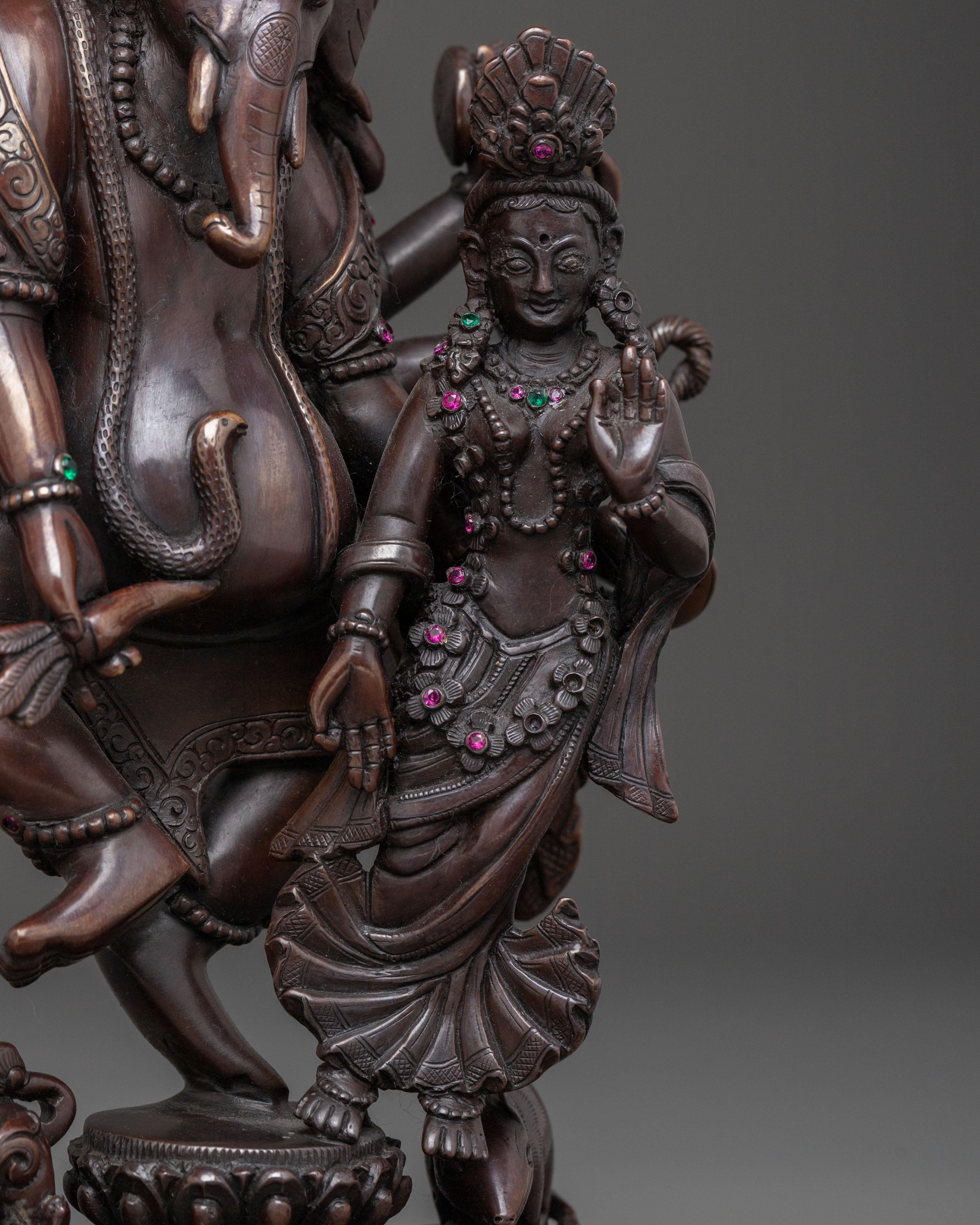 Ganesha Elephant God Statue | Oxidized Copper Figure