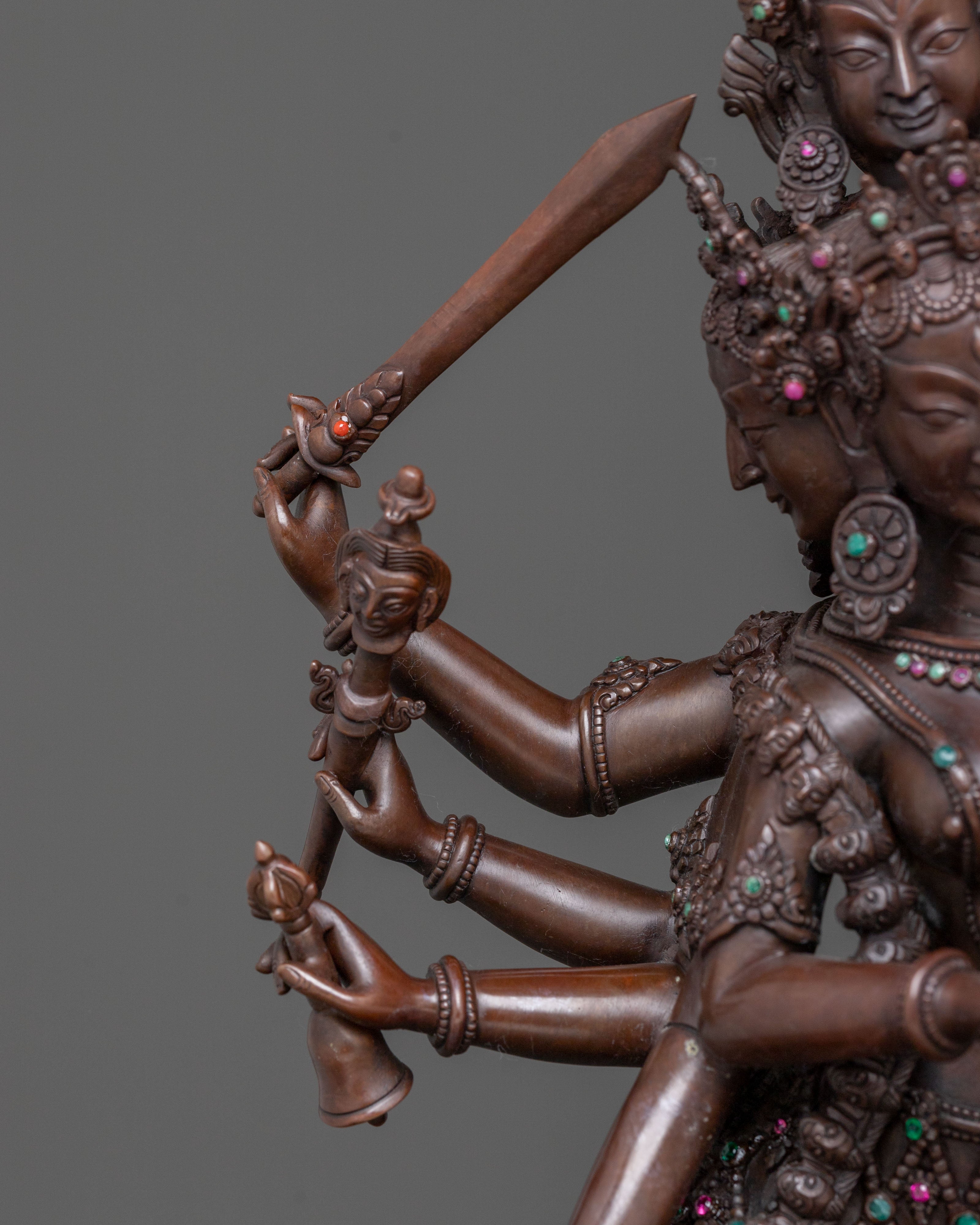 Goddess Siddhi Laxmi: Oxidized Copper Figurine