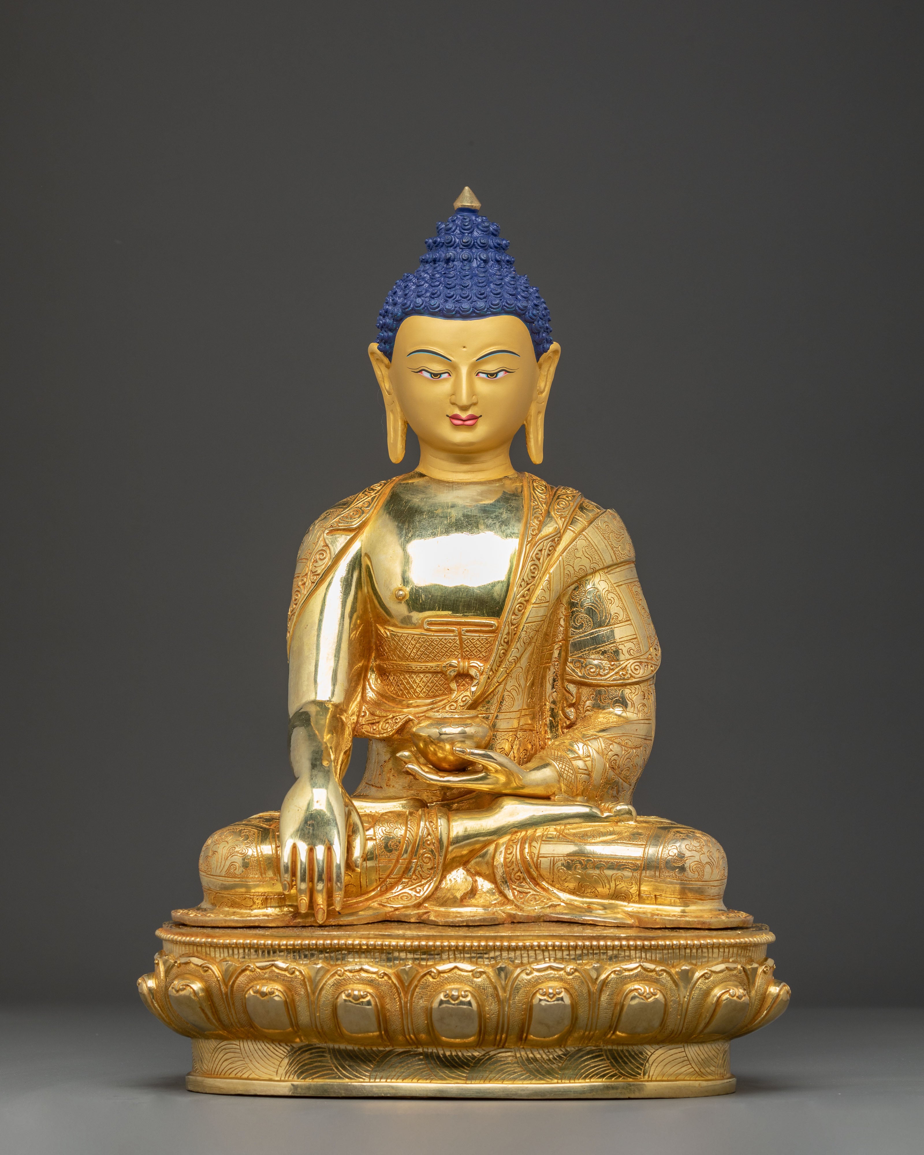 Handcrafted Golden Statue of Buddha Shakyamuni | Buddhist Spiritual Sculpture