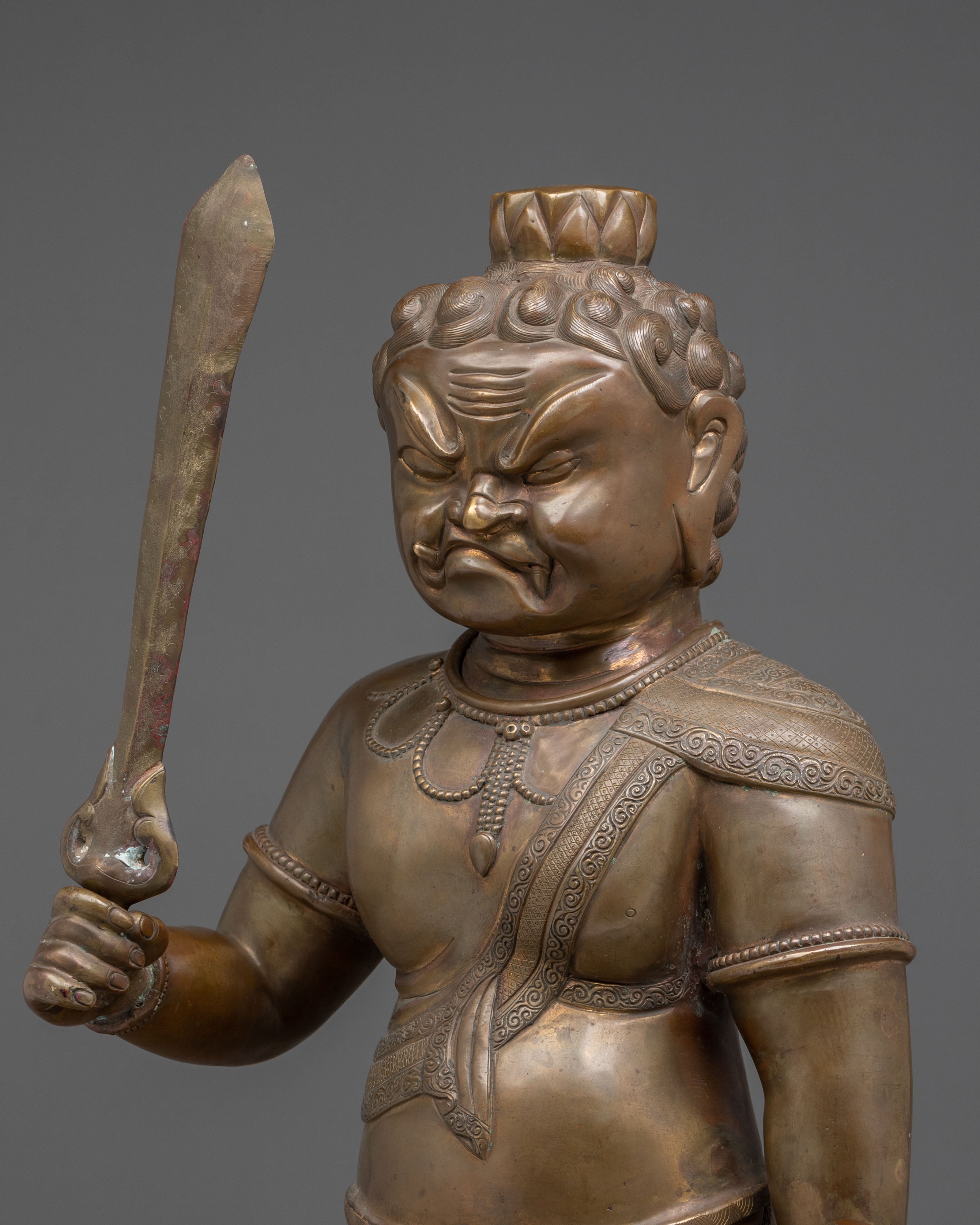 Yamraj Oxidized Copper Statue | Dharma Protector