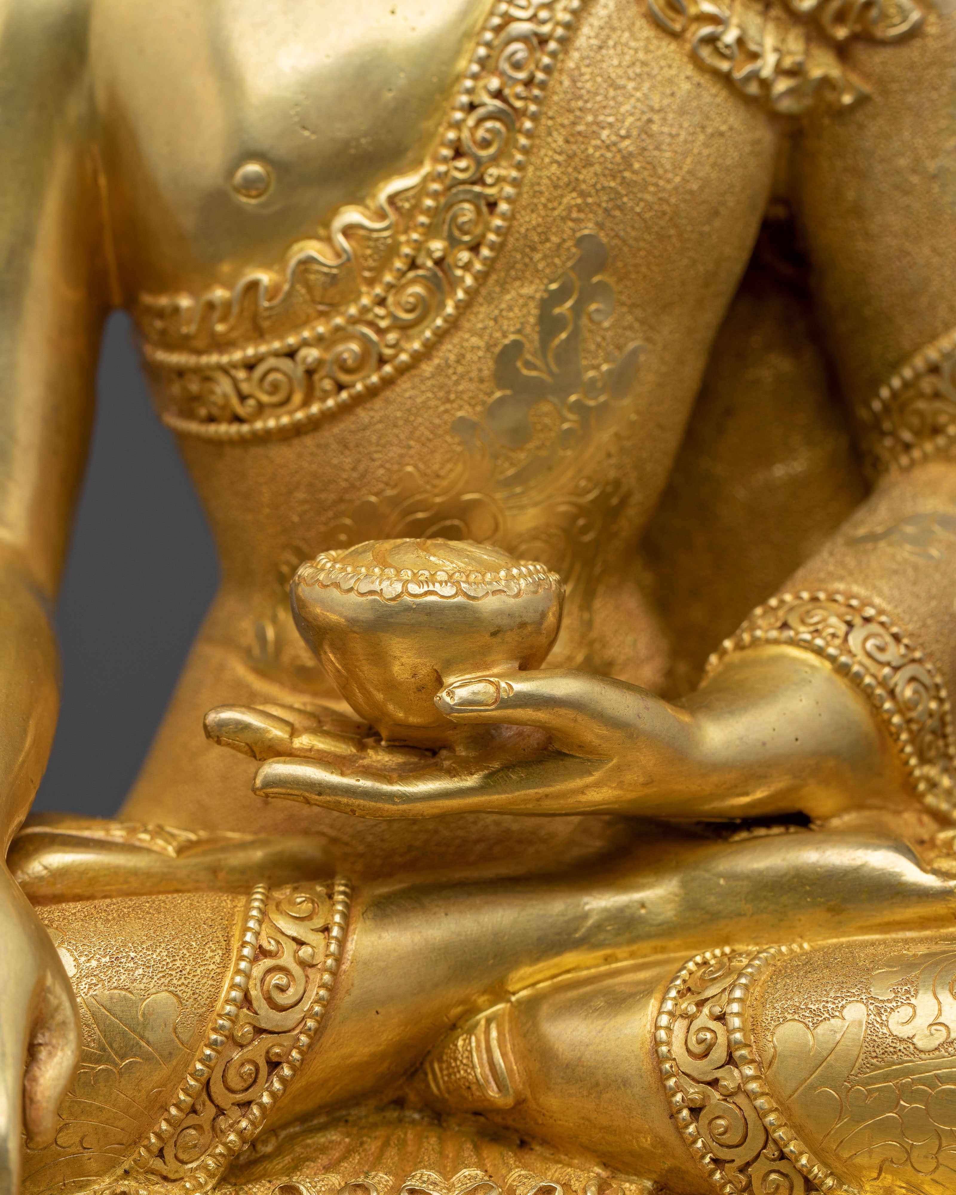 Shakyamuni Buddha Statue | 24K Gold Gilded Icon