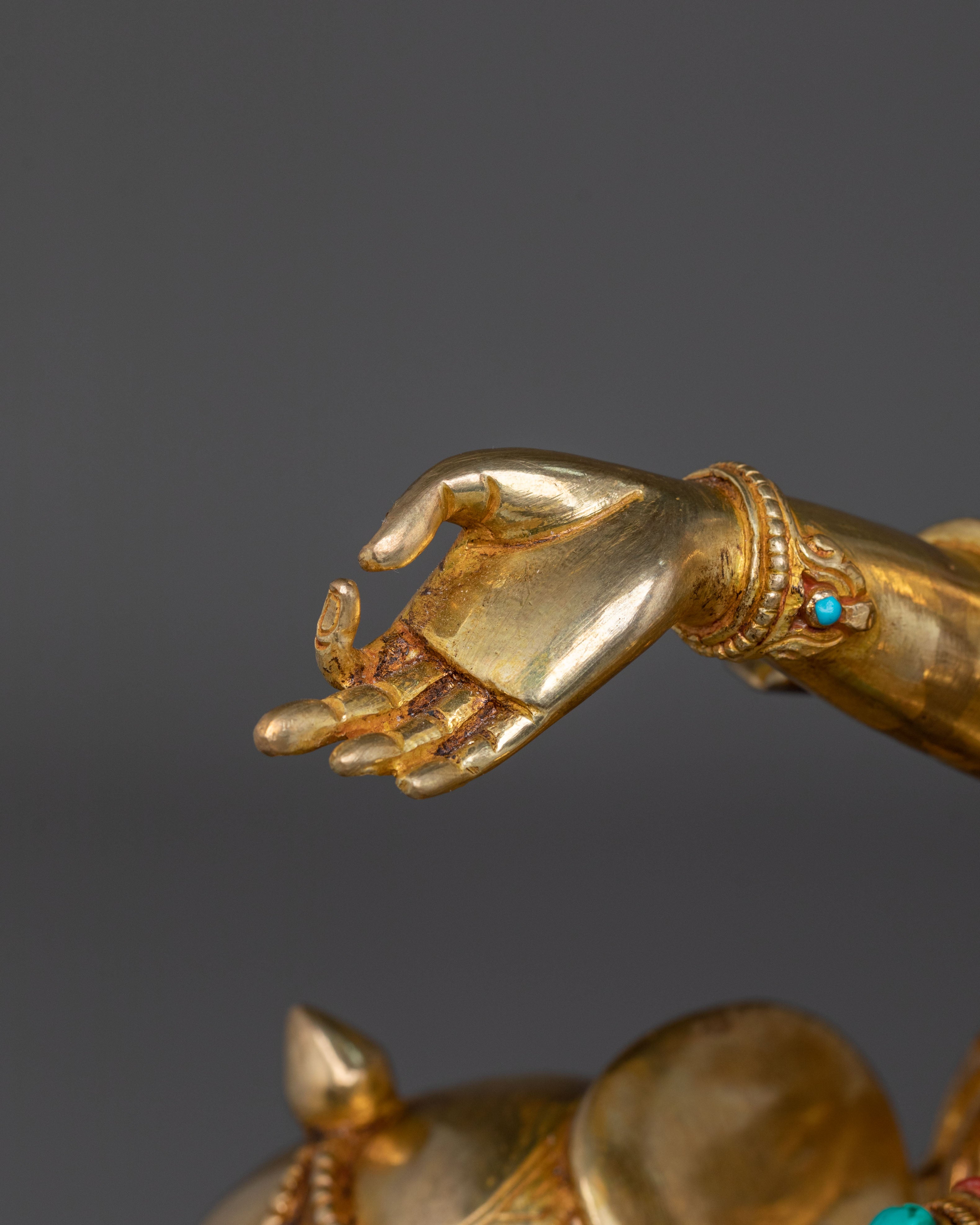 Samantabhadra Sculpture | 24K Gold Gilded Figurine
