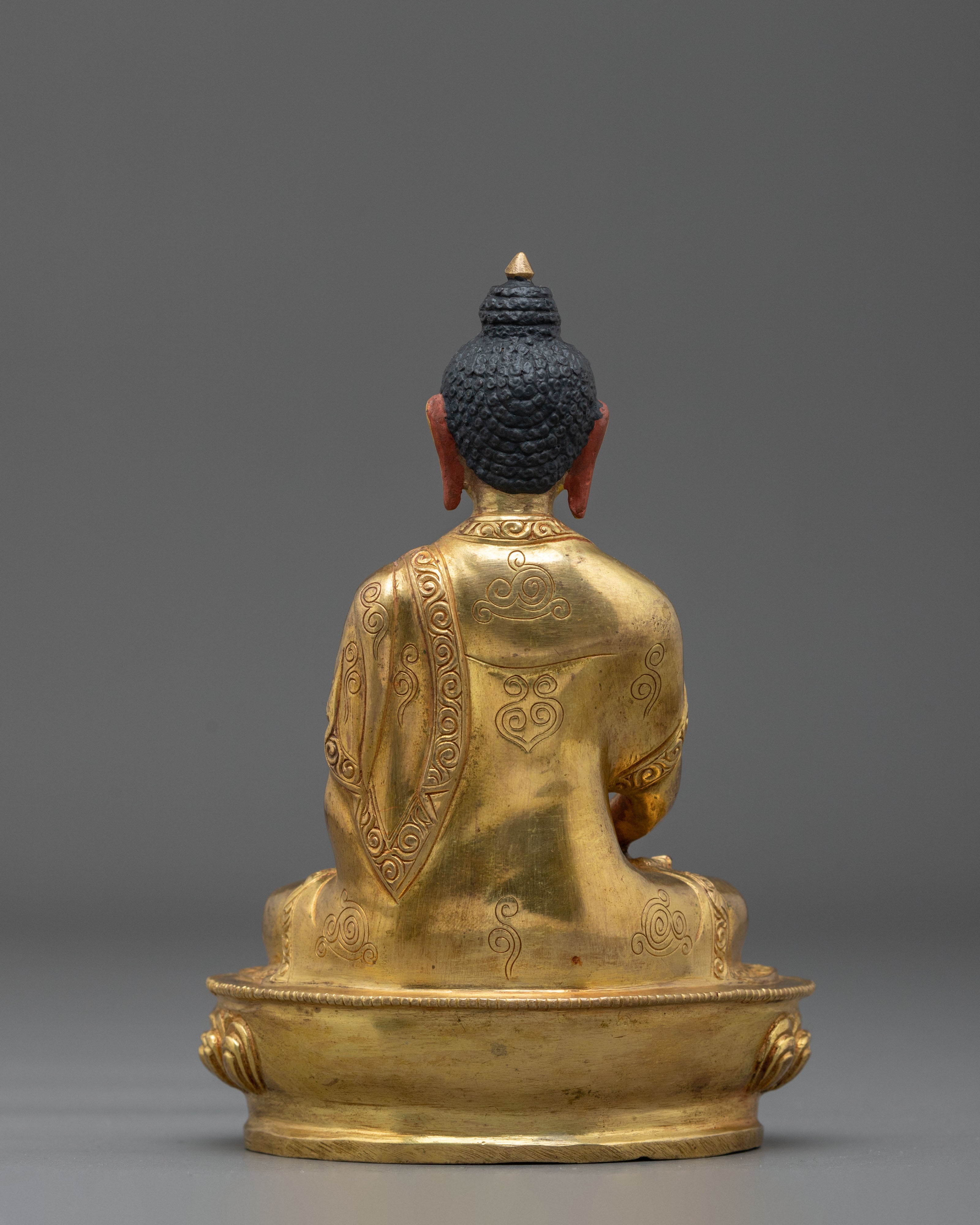Hand-Carved Amitabha Buddha Statue | Serene & Gold Gilded