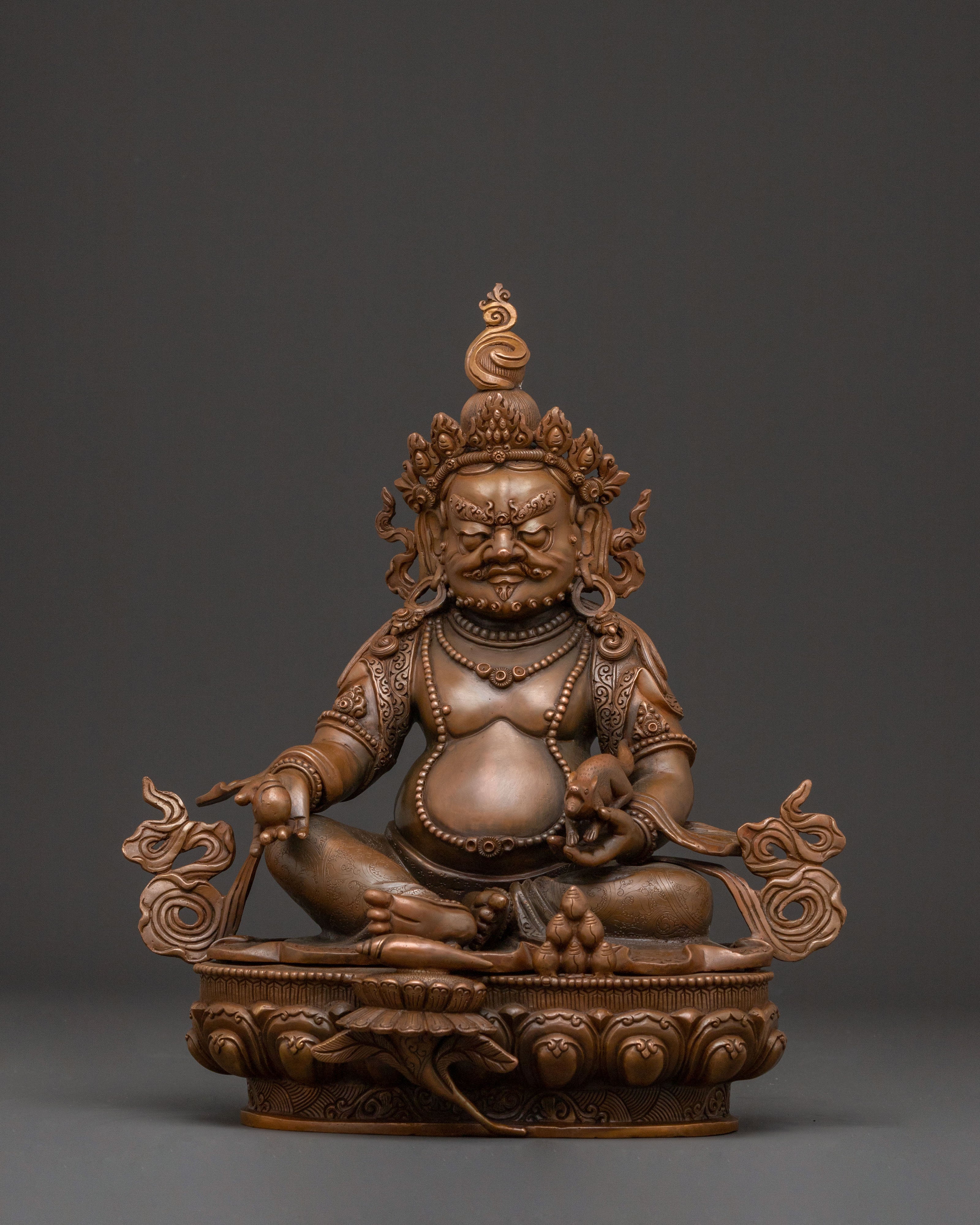 Wealth Deity Dzambhala with Oxidized Copper Body