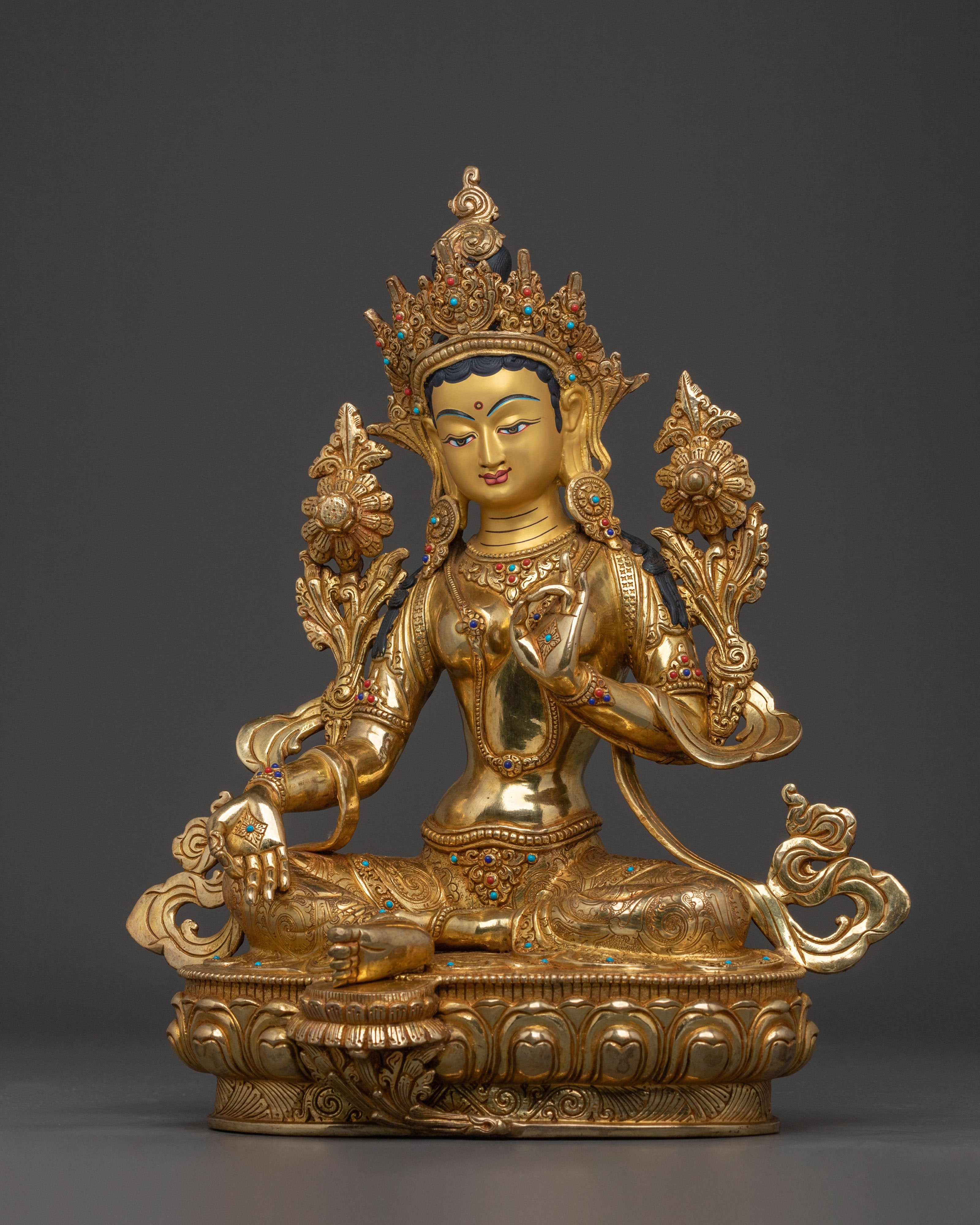 Green Tara Sculpture: Goddess of Compassion
