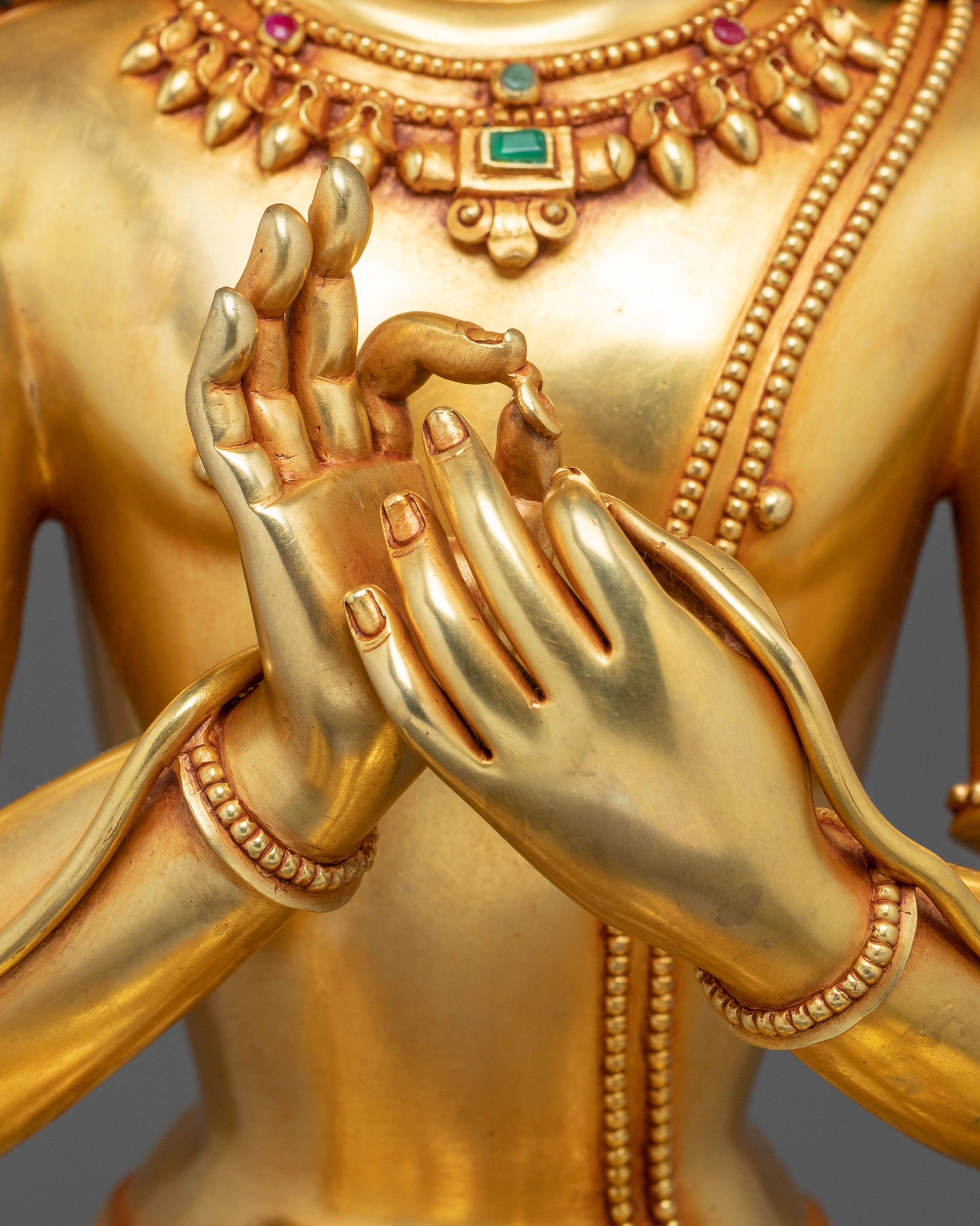 Tikshna Manjushri 24K Gold Gilded Statue | Made in Nepal