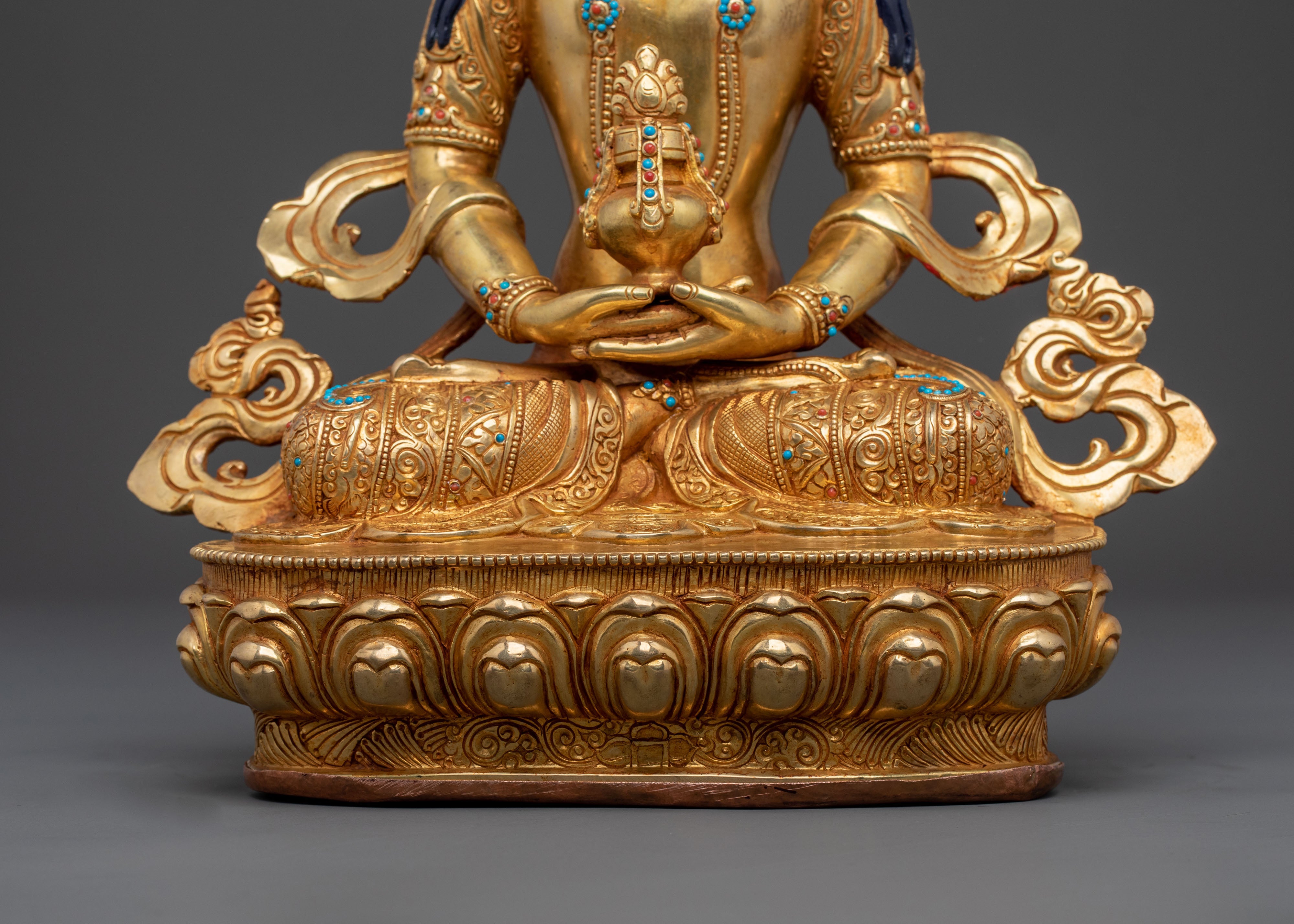 Amitayus 24k Gold Gilded Statue | Deity of Long Life
