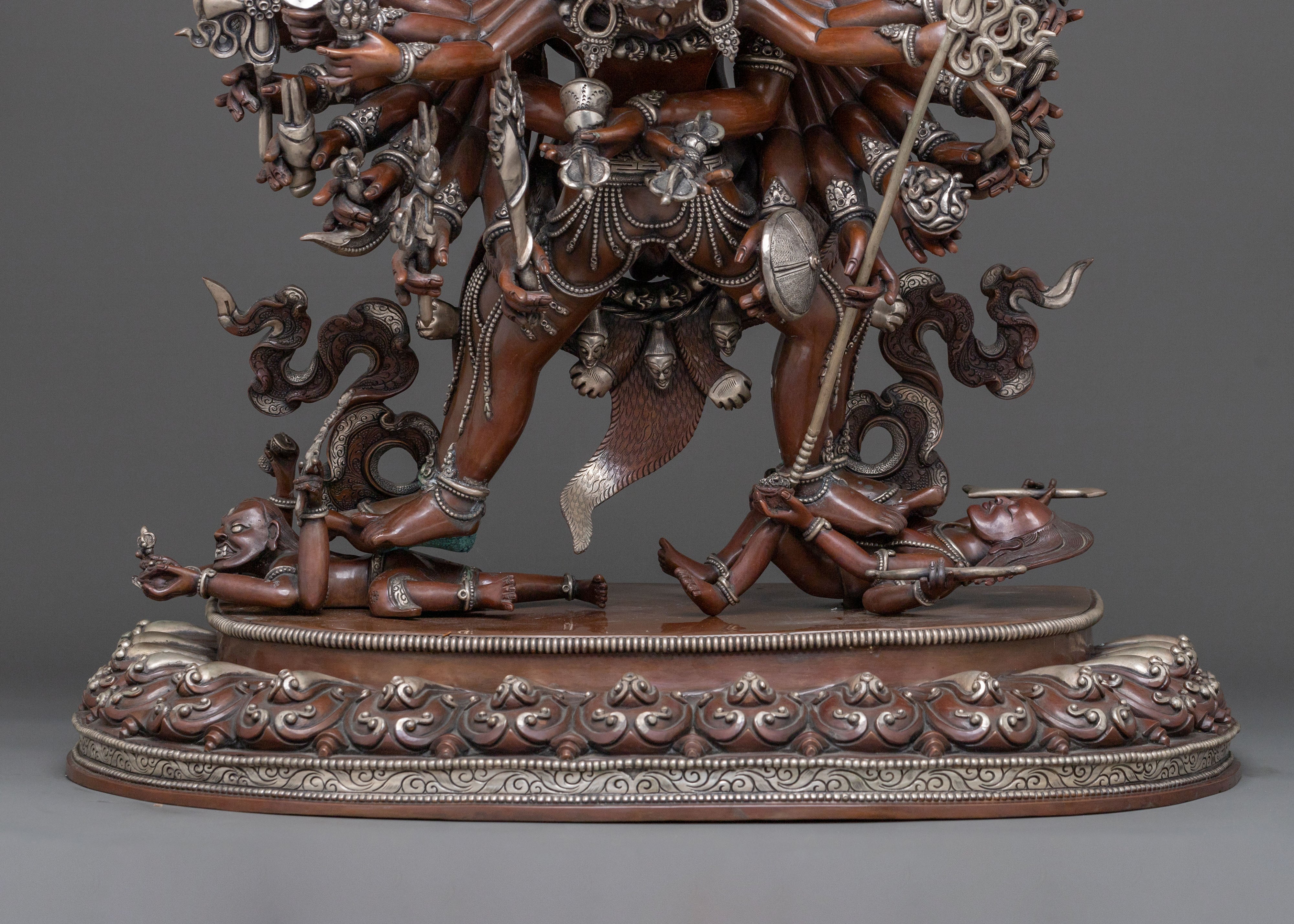 Kalachakra Handcrafted Statue | Silver-Plated Figurine