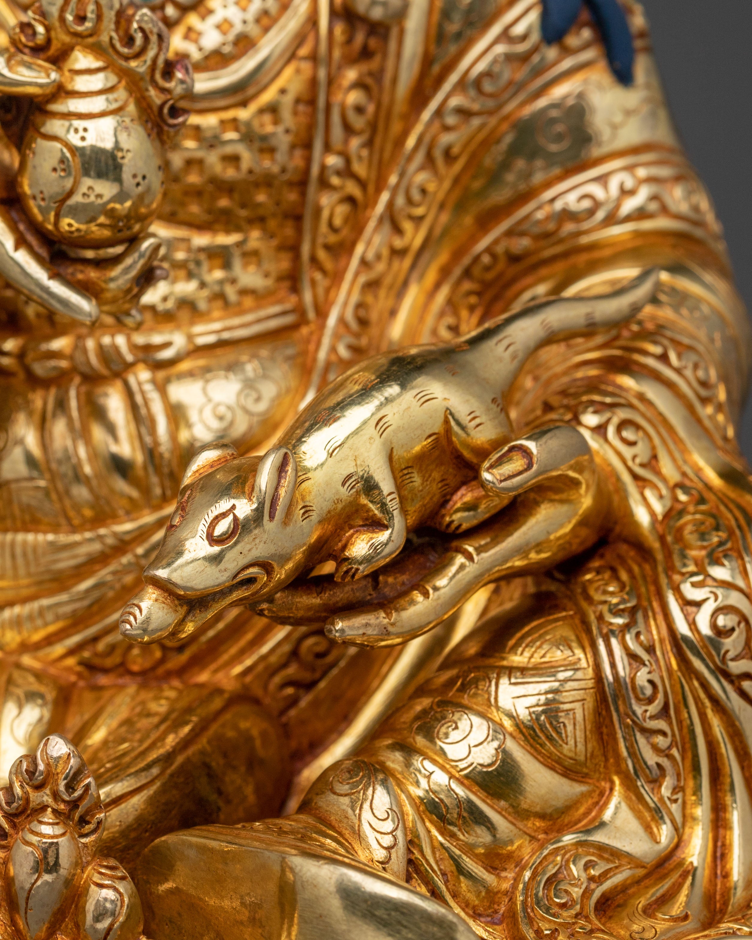 Tibetan Guru Norla Buddhist Sculpture with Antique Finish