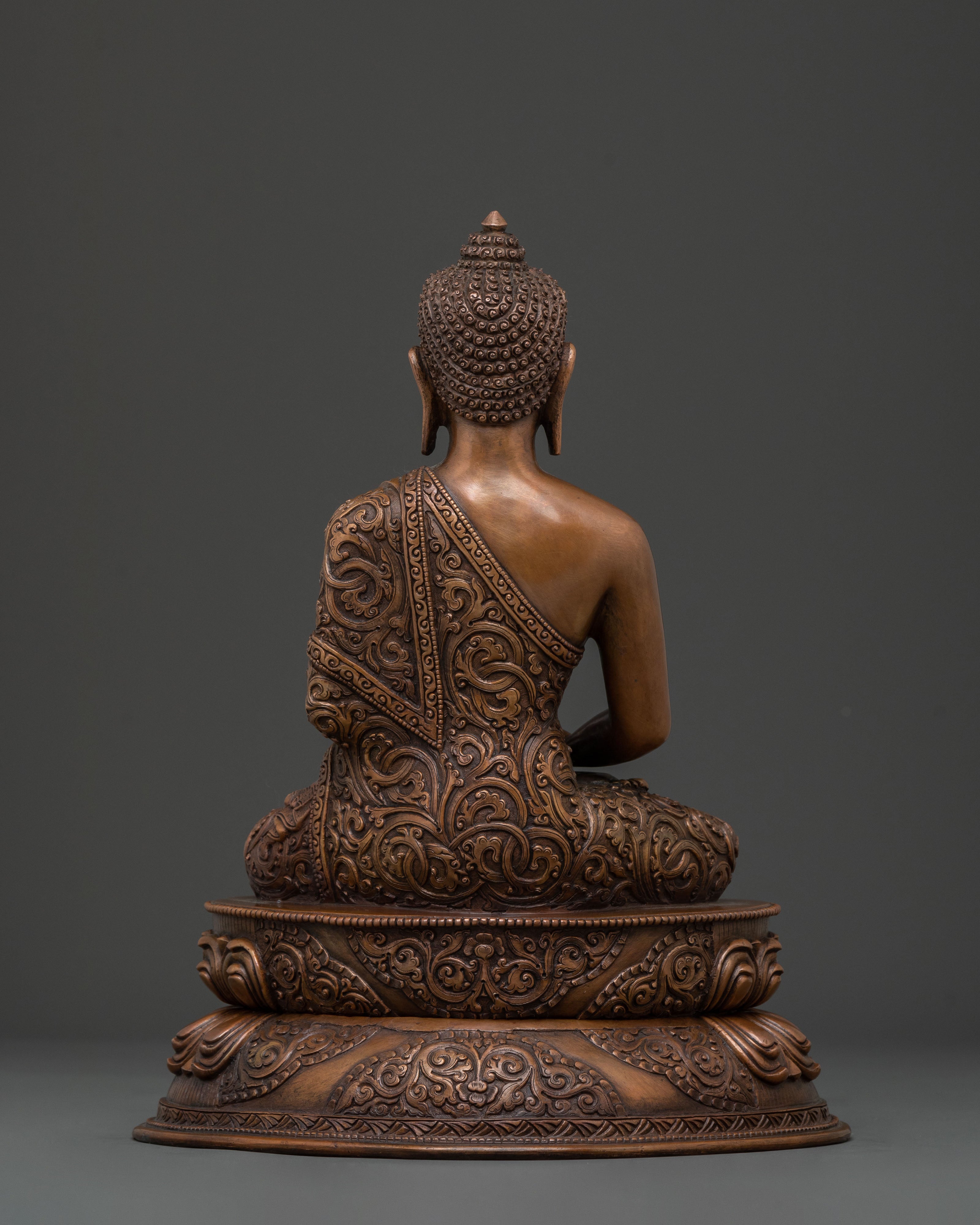 Amitabha Buddha Serene Compassion Statue in Oxidized Copper
