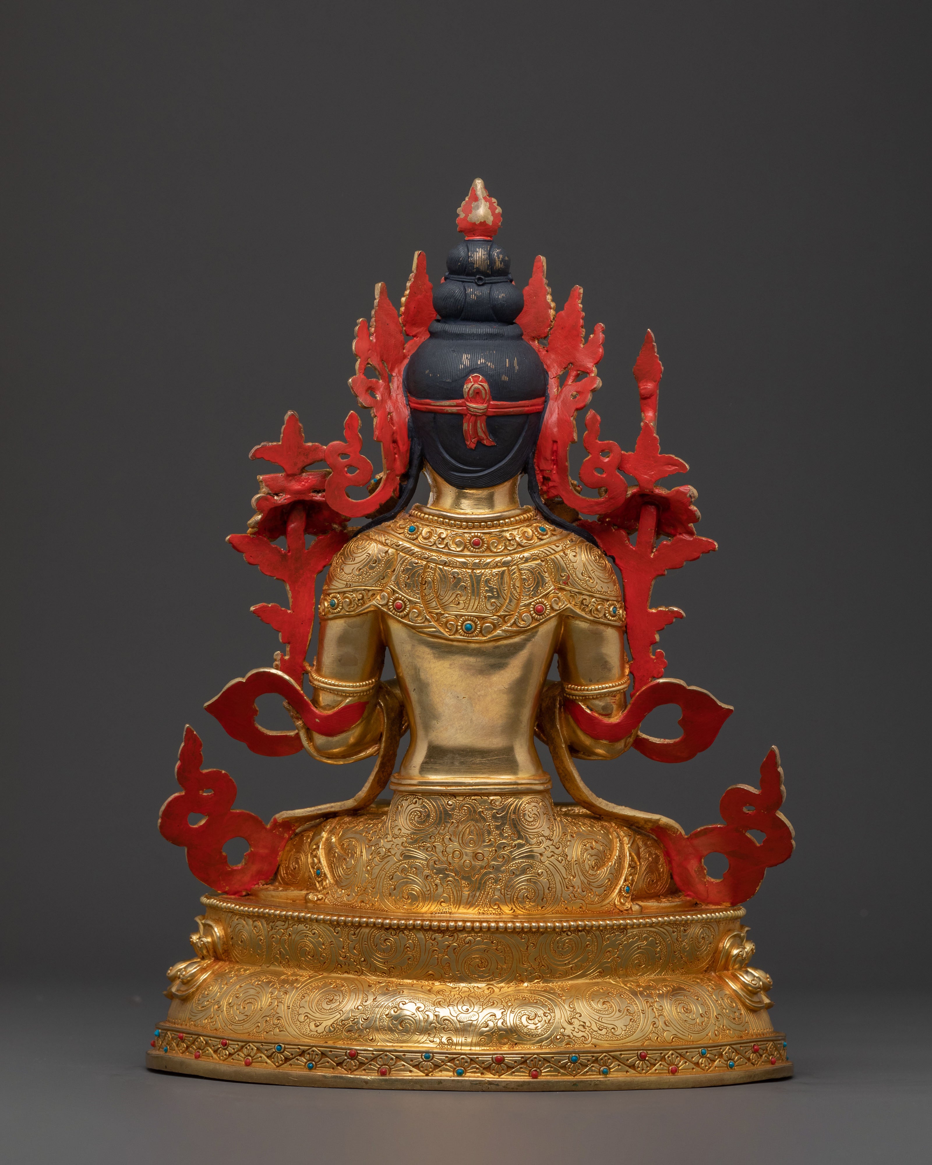 Bodhisattva Tikshna Manjushri Statue: Golden Handcrafted Sculpture