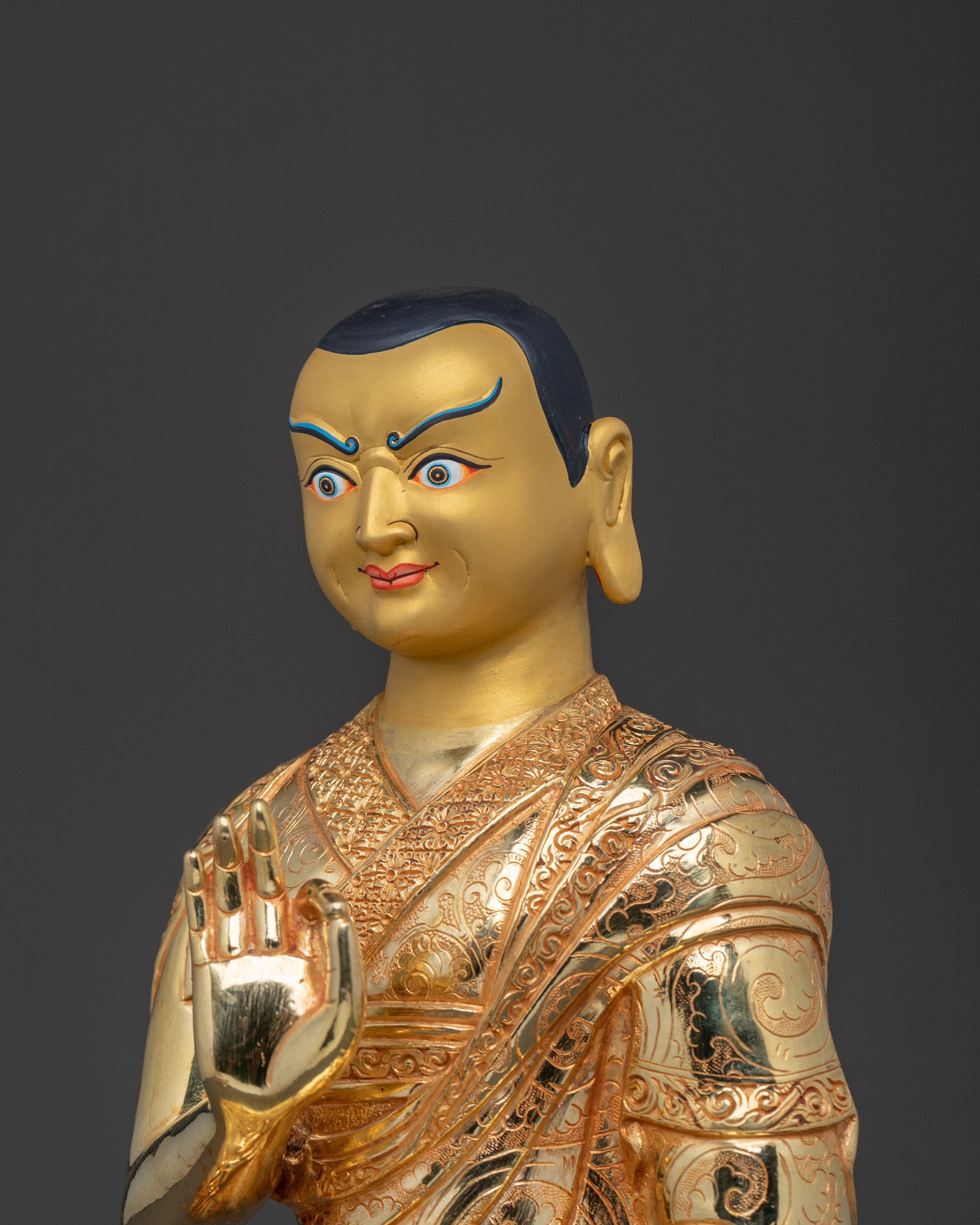 Tsongkhapa and Disciples Altar Statue | Tibetan Buddhist Decor