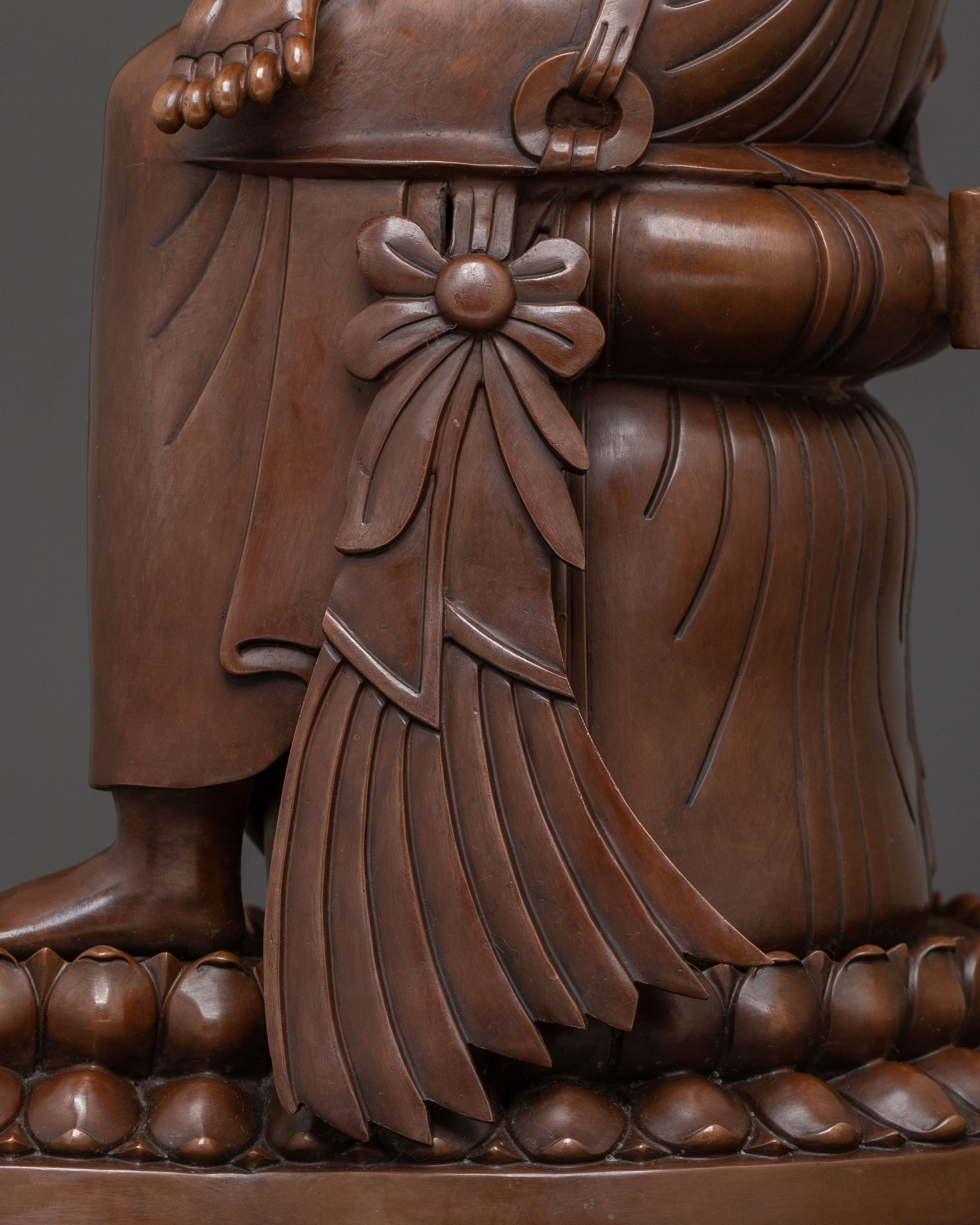 Oxidized Copper Guanyin Statue: Home Altar