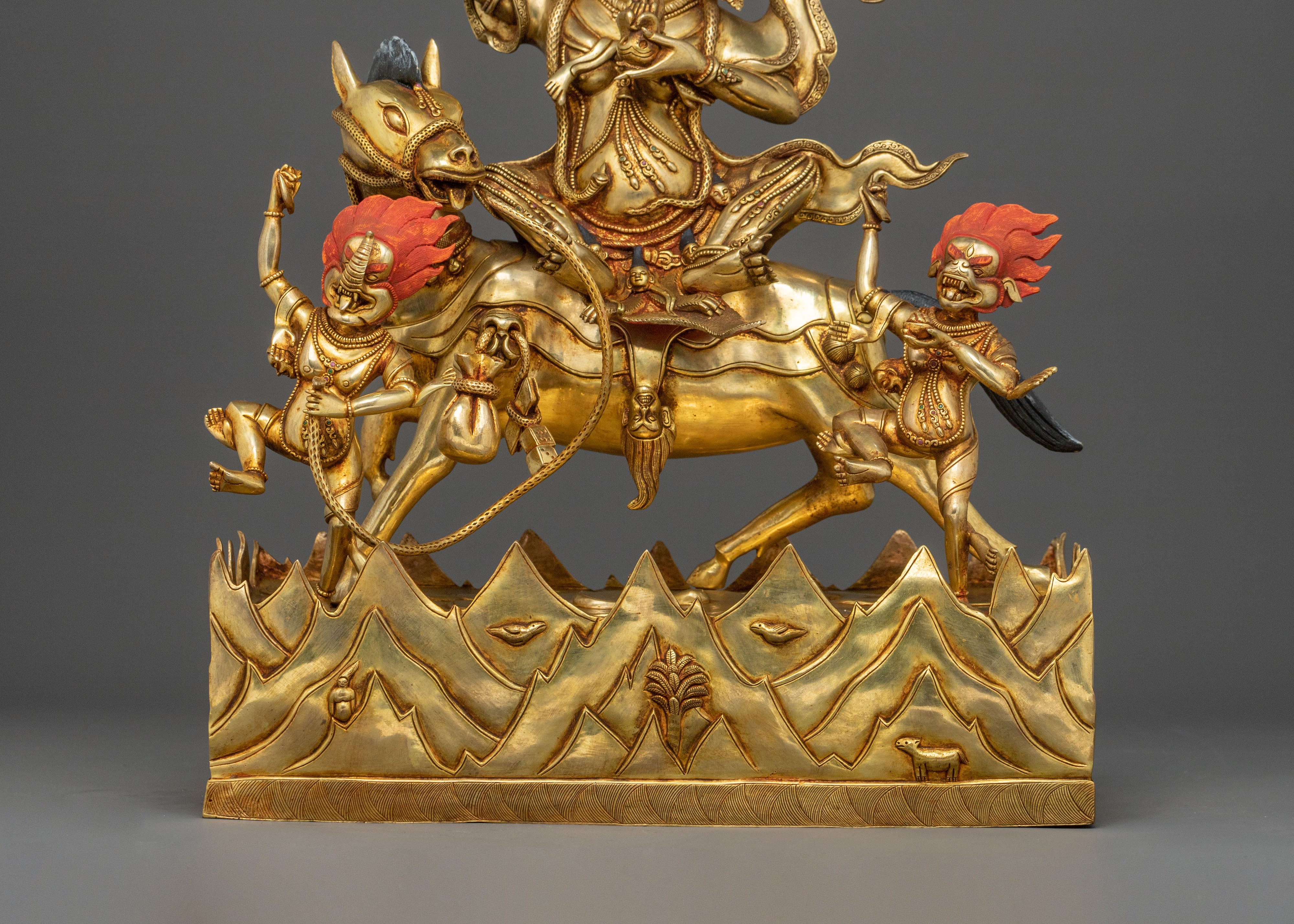 Palden Lhamo Wrathful Figure: Masterfully Gilded Protector