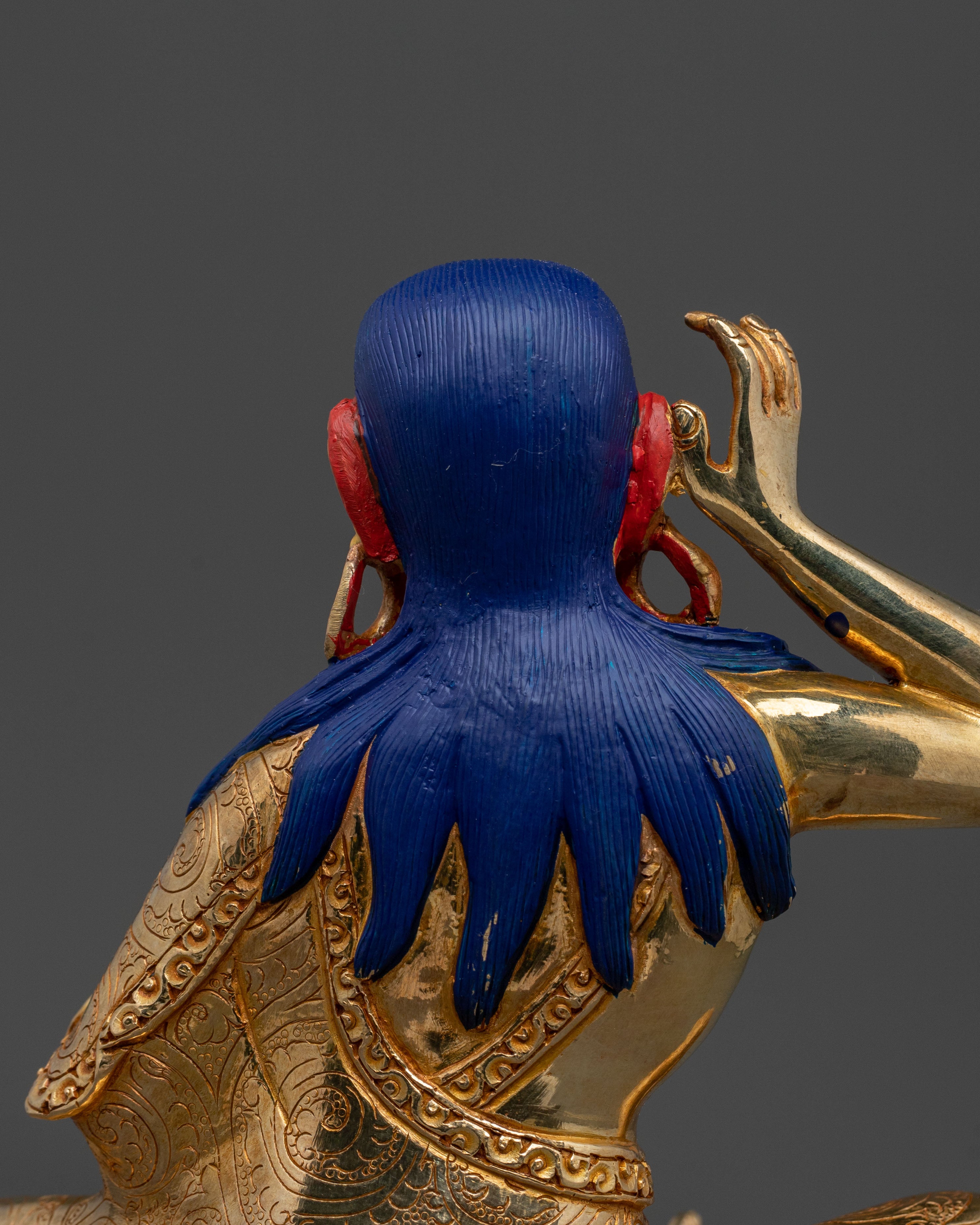 Milarepa Sacred Buddhist Figurine in 24K Gold Gilt