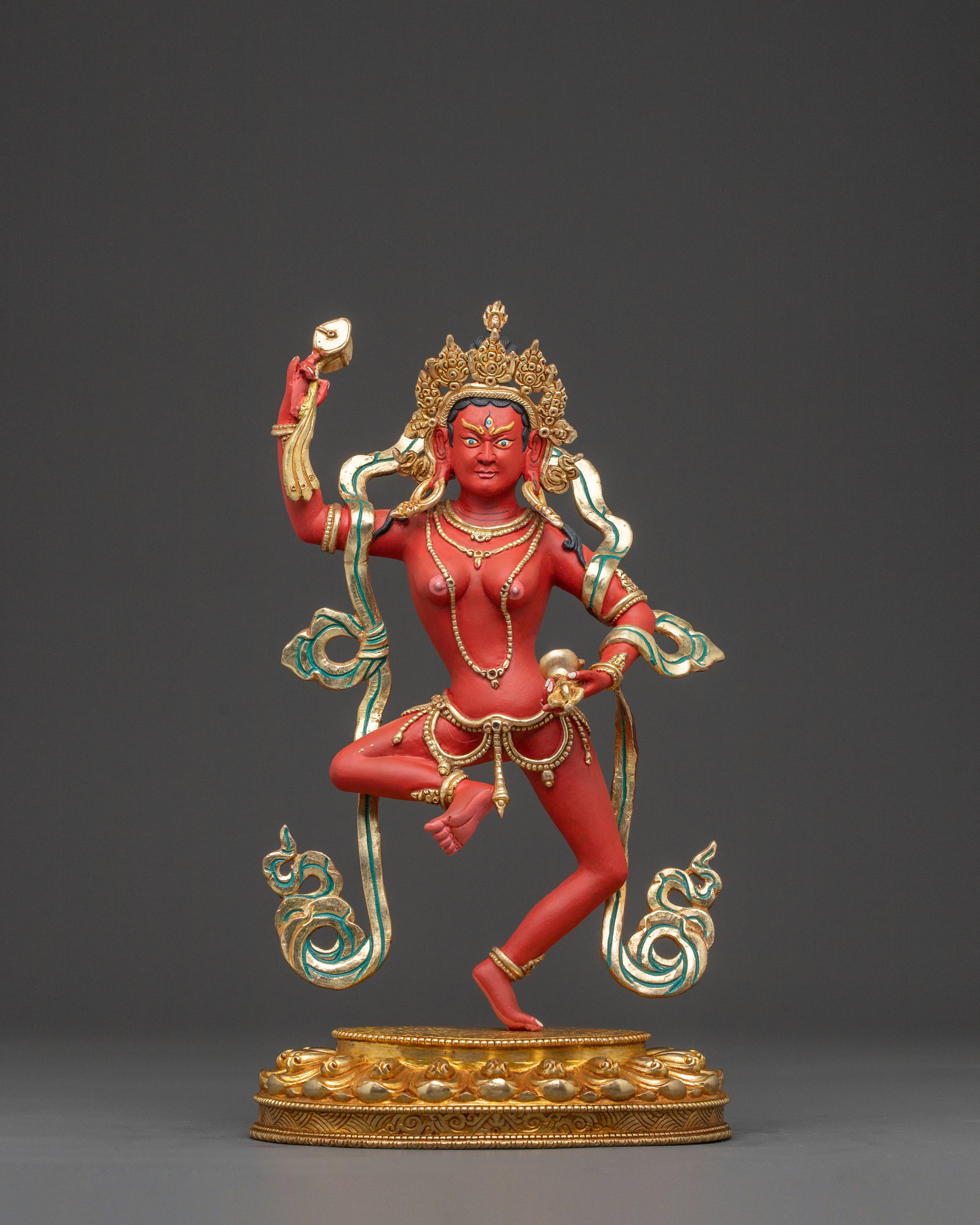 Divine Statue of Machig Labdron – Hand-Gilded Copper Statue