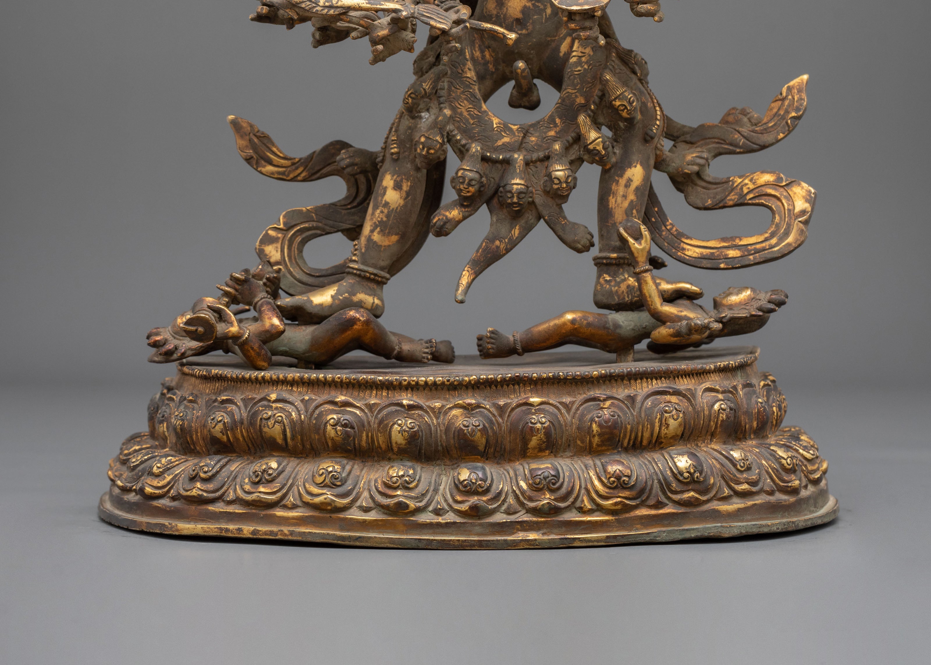 Kalachakra Sacred Statue | Antique Finish Copper Vajrayana Sculpture