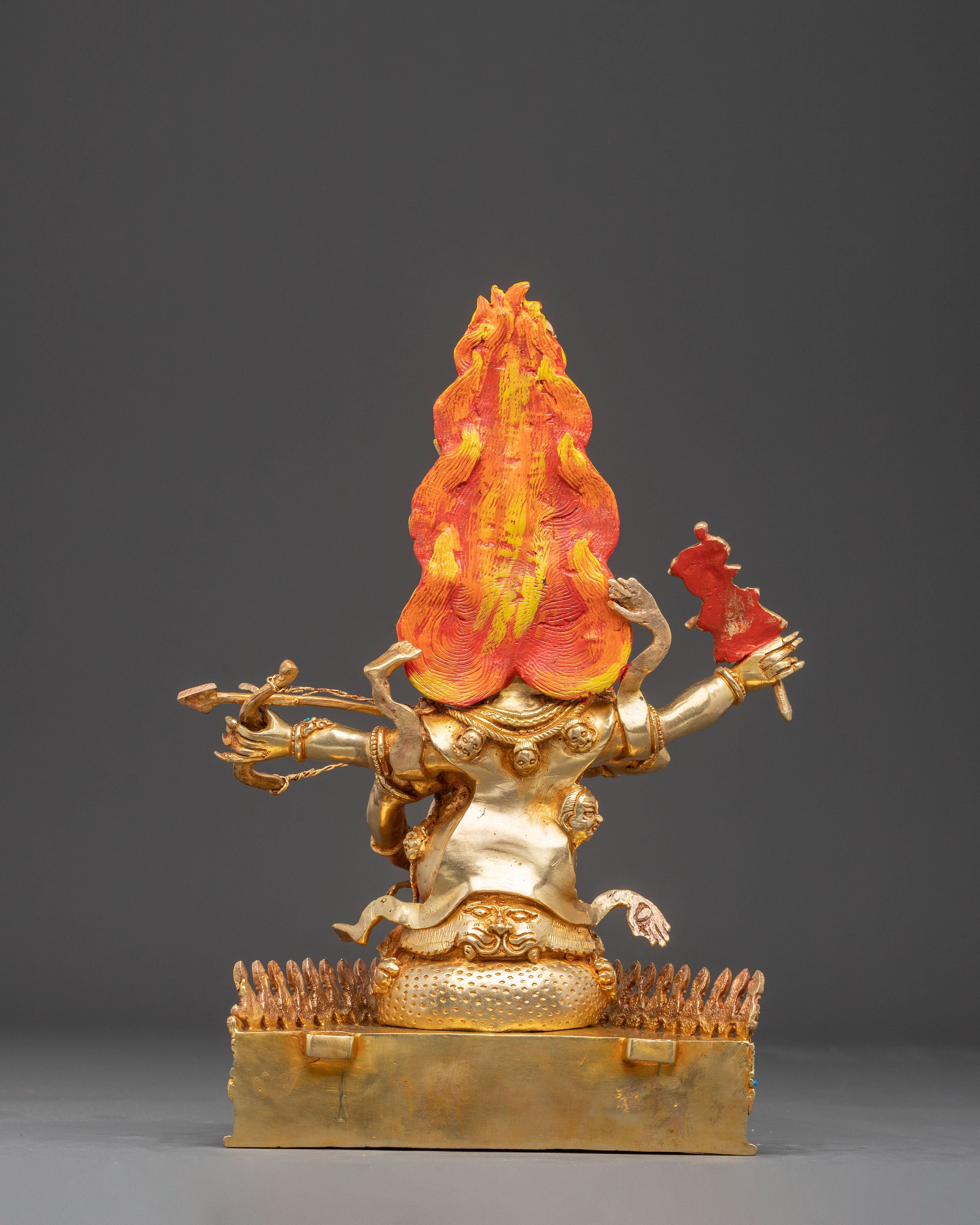 Handmade Copper Rahula Statue | Fierce Guardian Deity