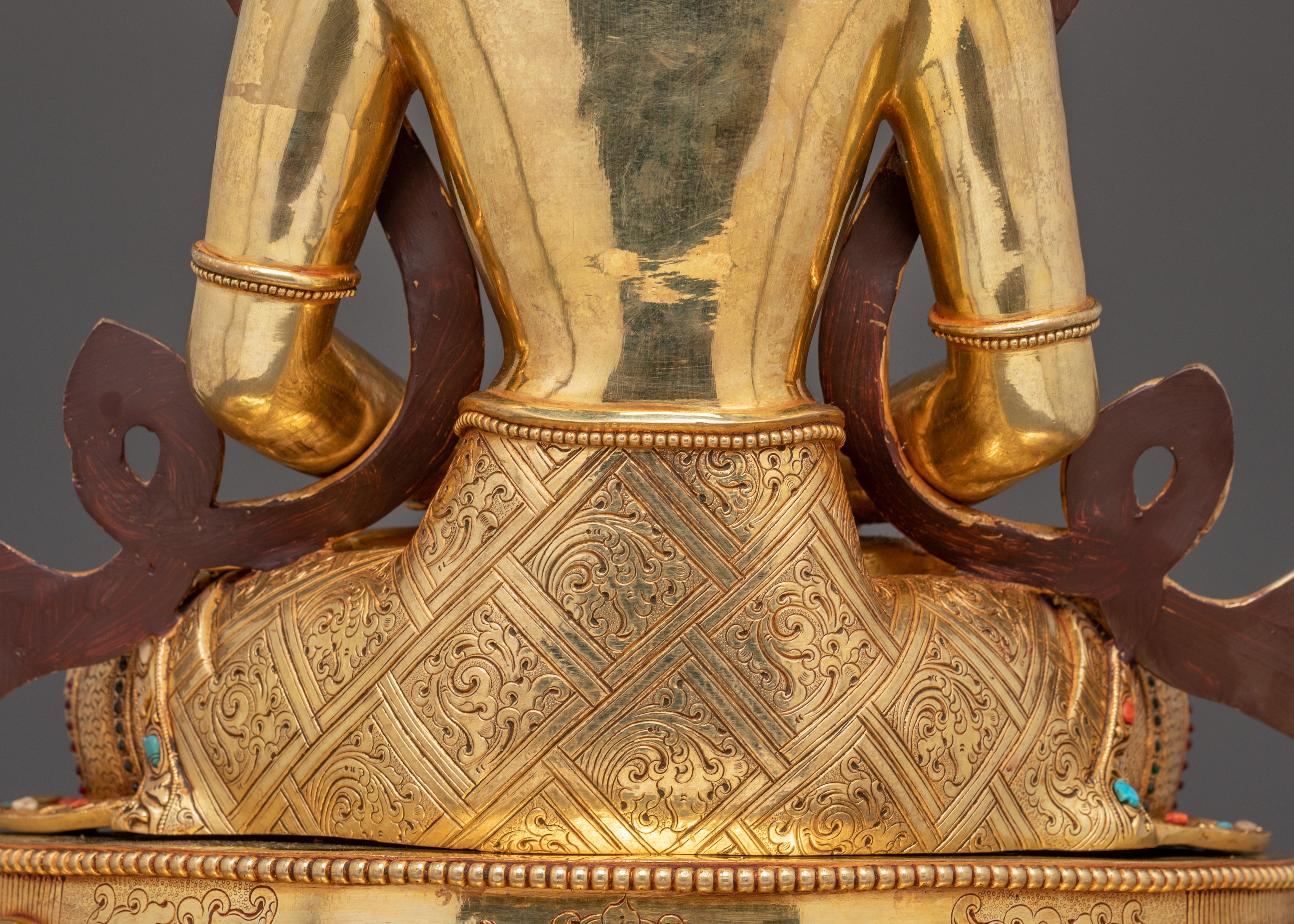 Golden Handmade Bodhisattva Set Statue | Sacred Buddhist Altar Display