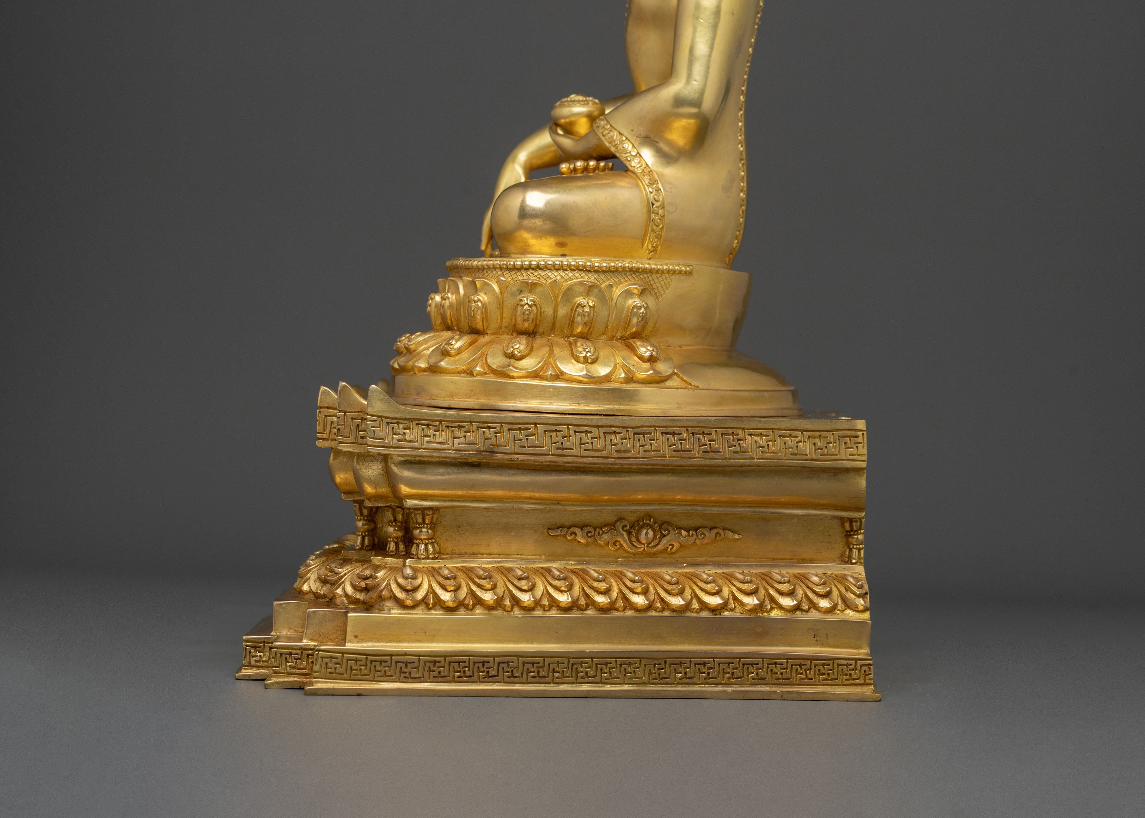 Shakyamuni Buddha Sculpture Seated on a Throne