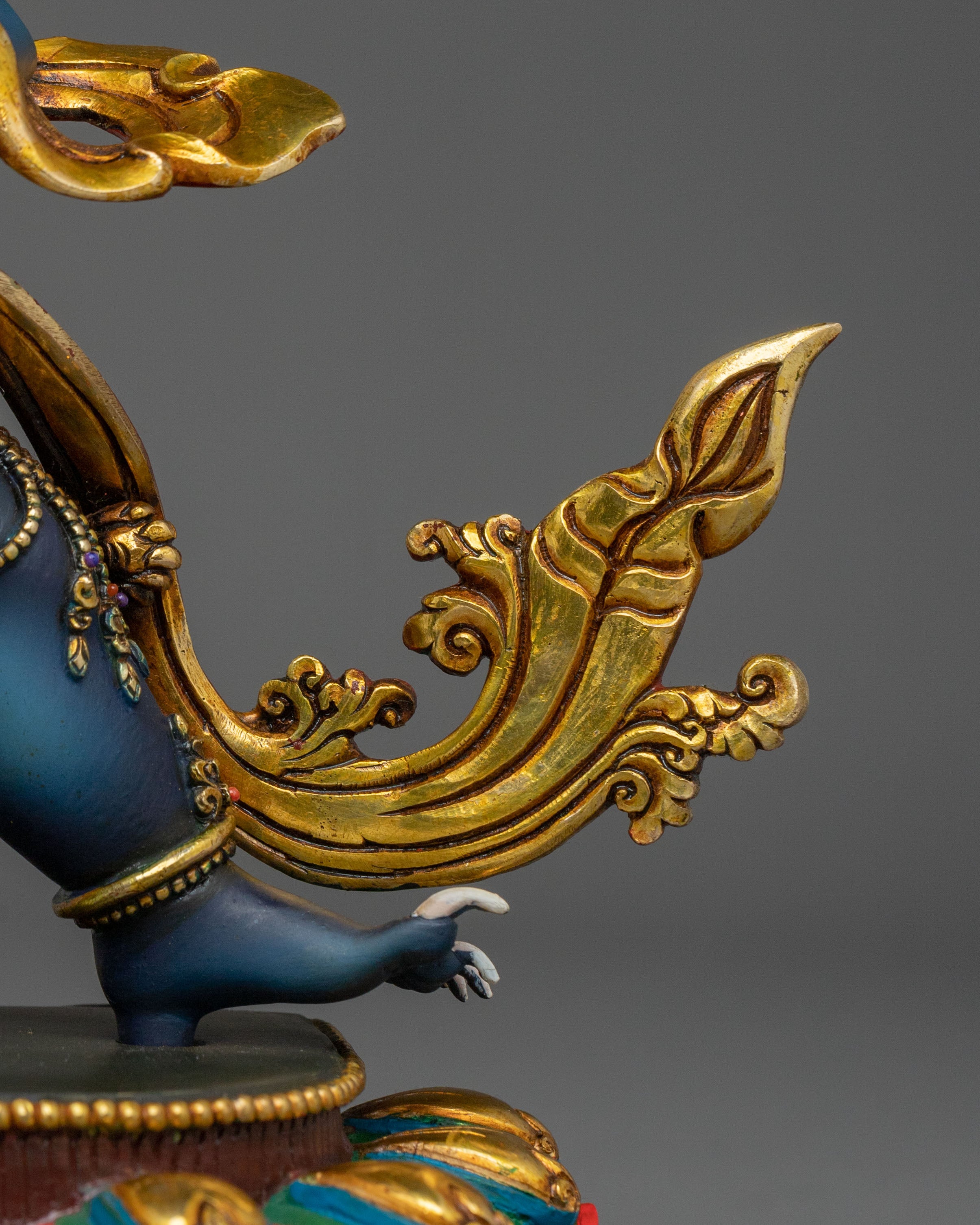 Black Manjushri Handmade Statue in Oxidized Copper