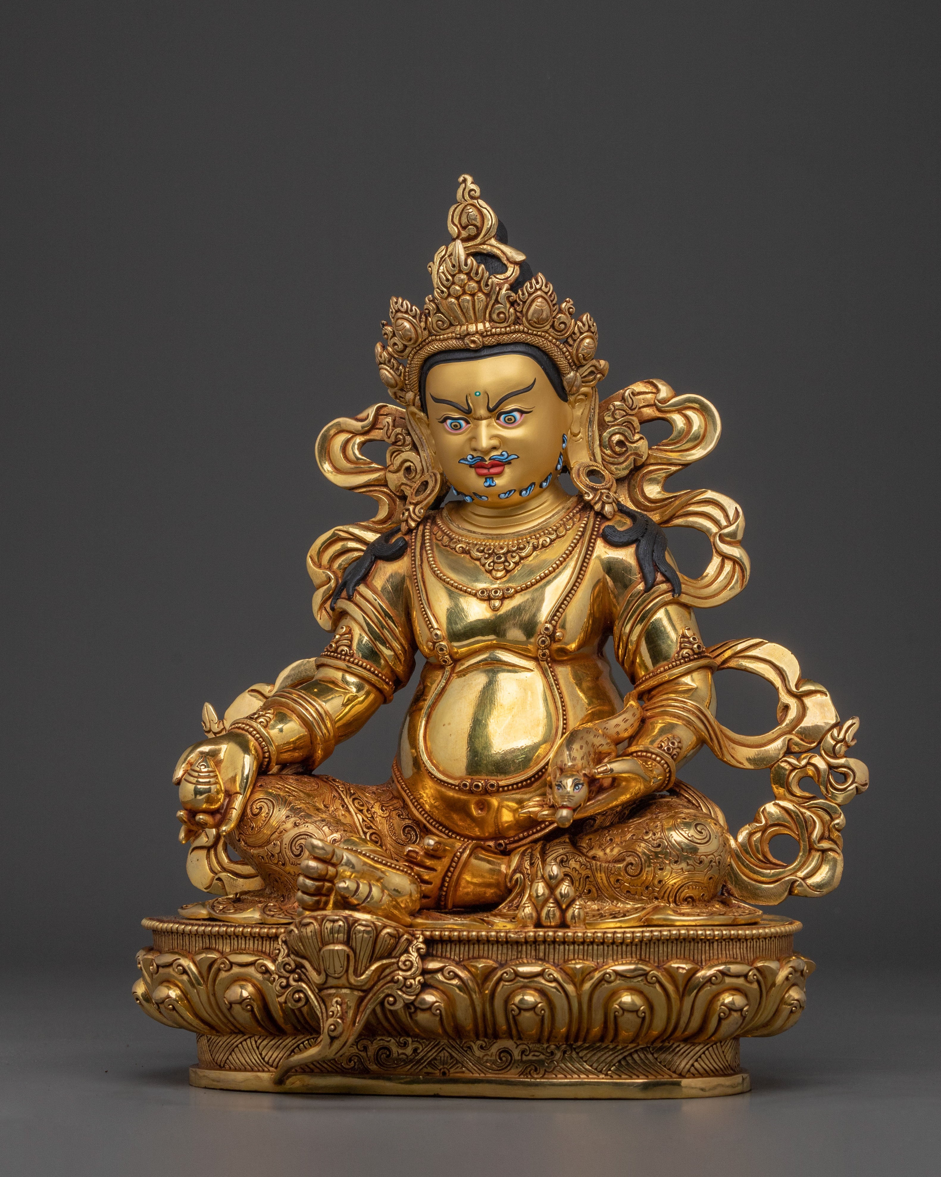 Dzambhala Sacred Statue | 24K Gold Gilded