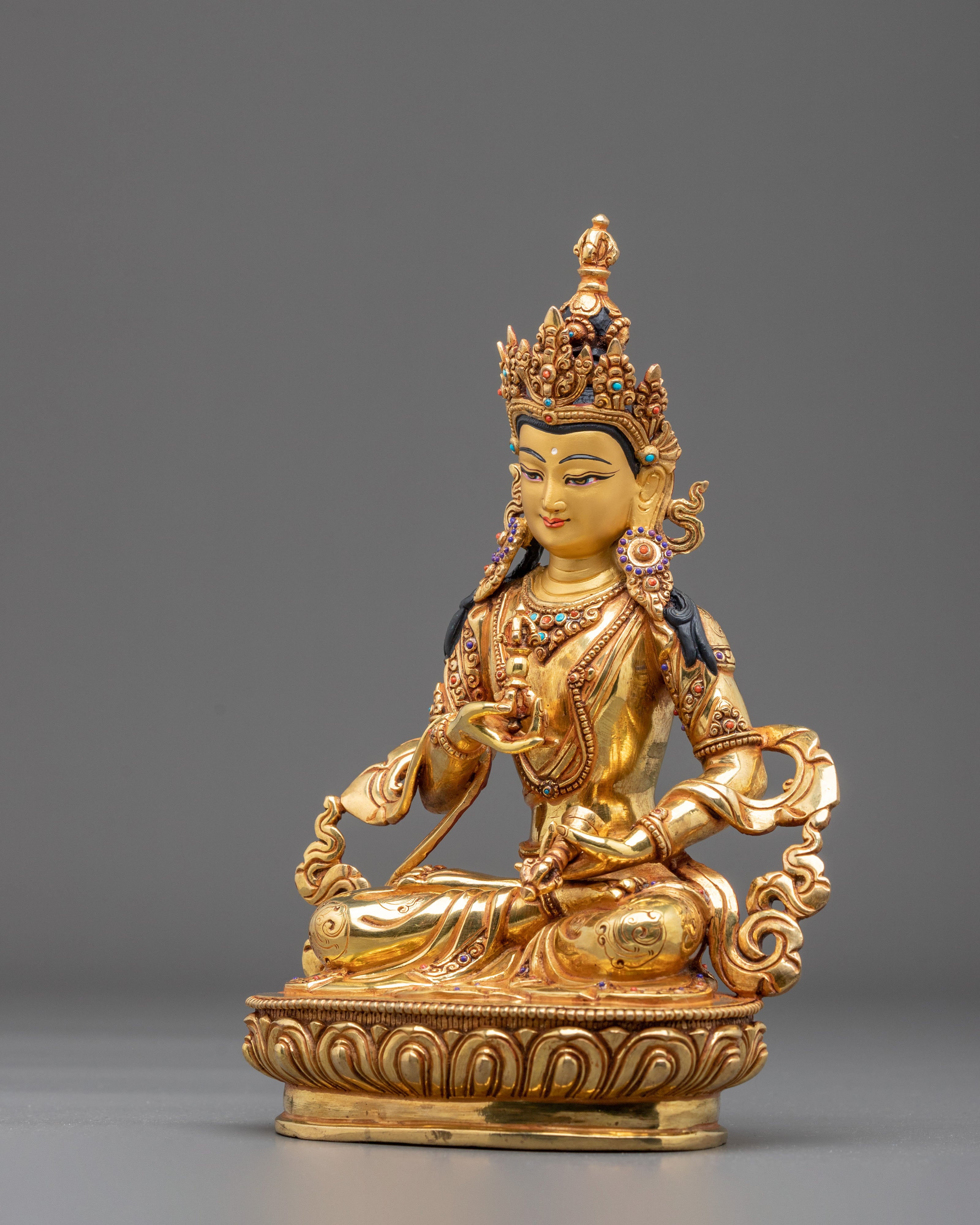 Vajrasattva 24K Gold Gilded Figurine | Handcrafted Sculpture