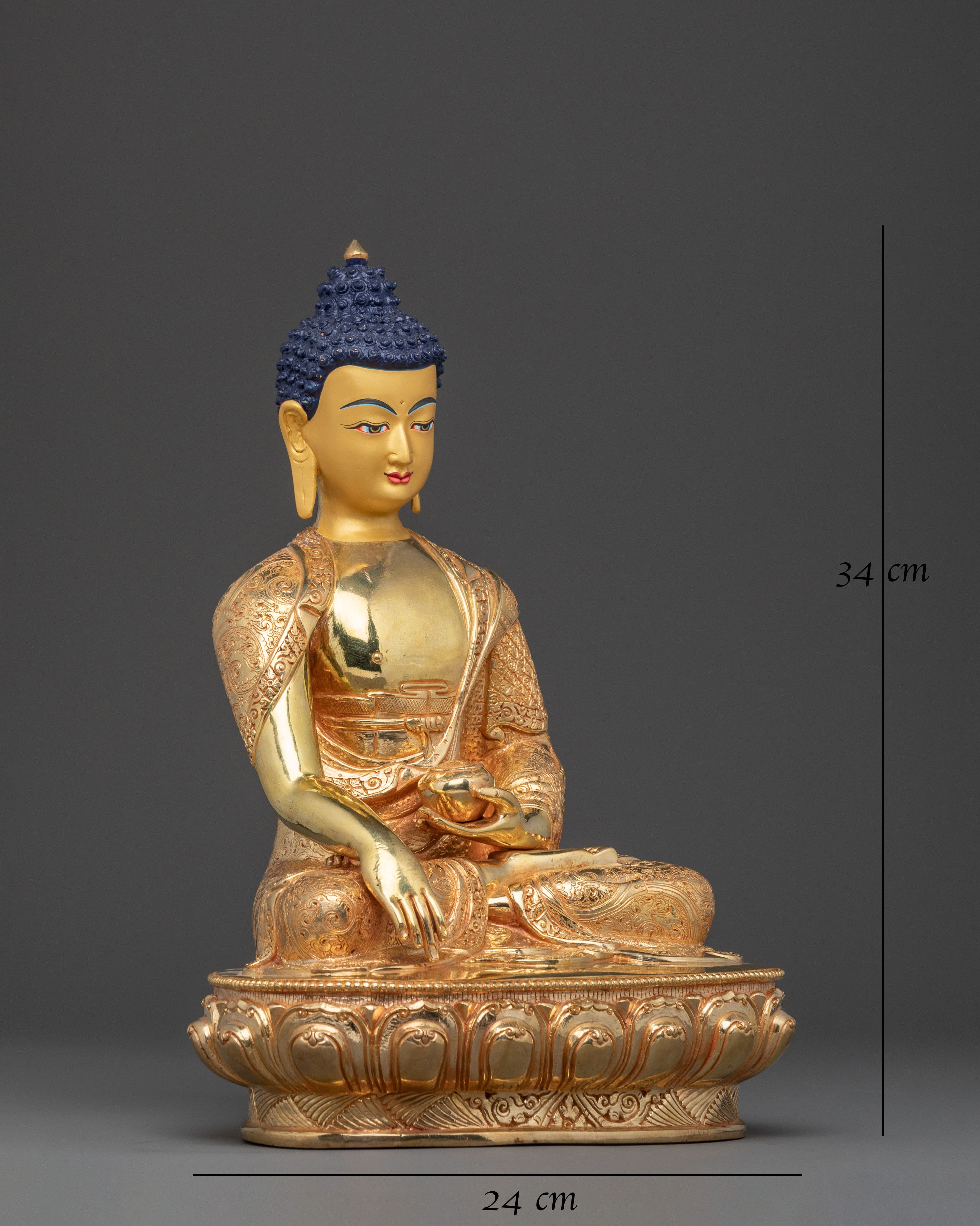 Shakyamuni Buddha Statue | 24K Gold Gilded Serenity
