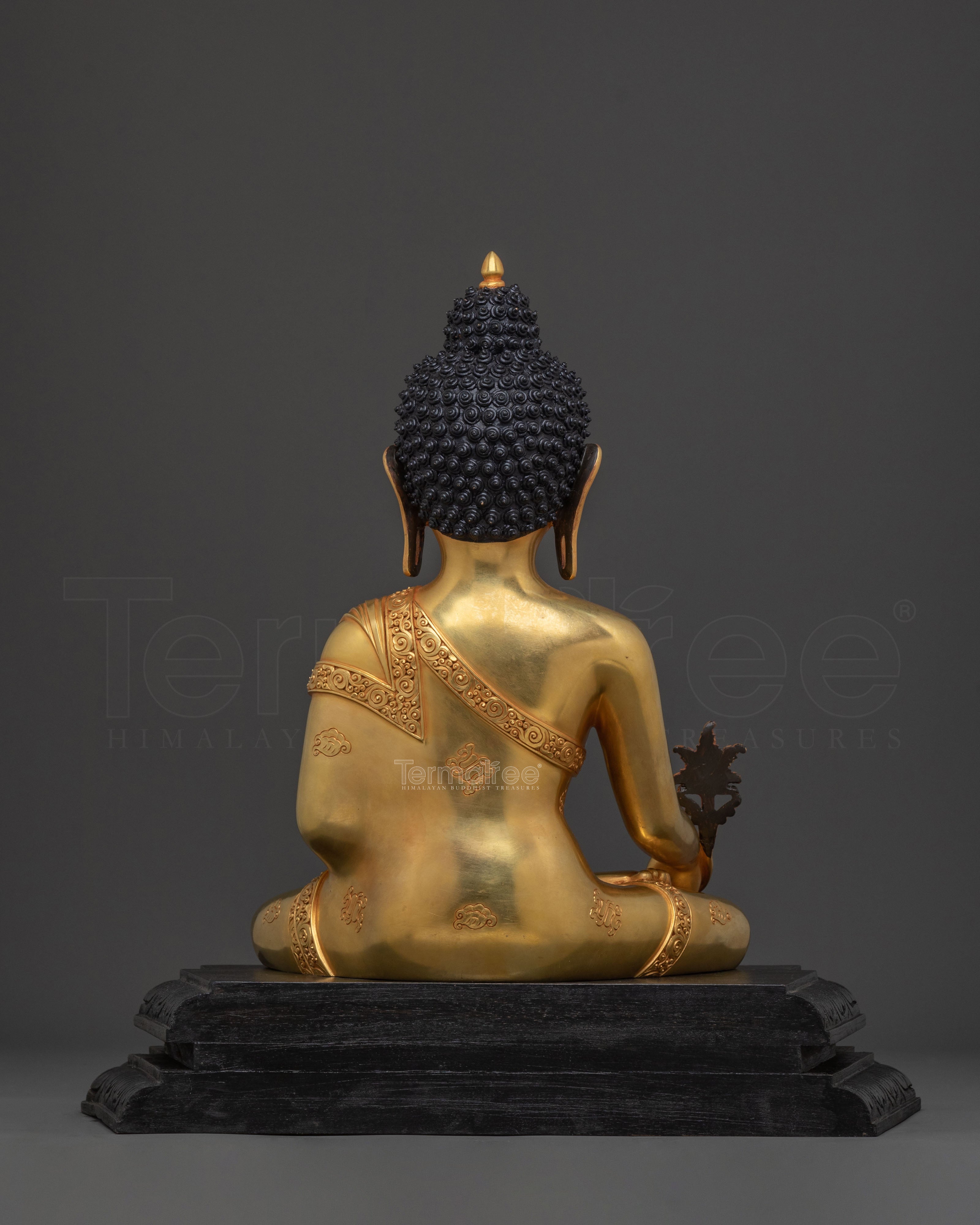Handcrafted Medicine Buddha Spiritual Healing Statue | 24K Gold Gilding