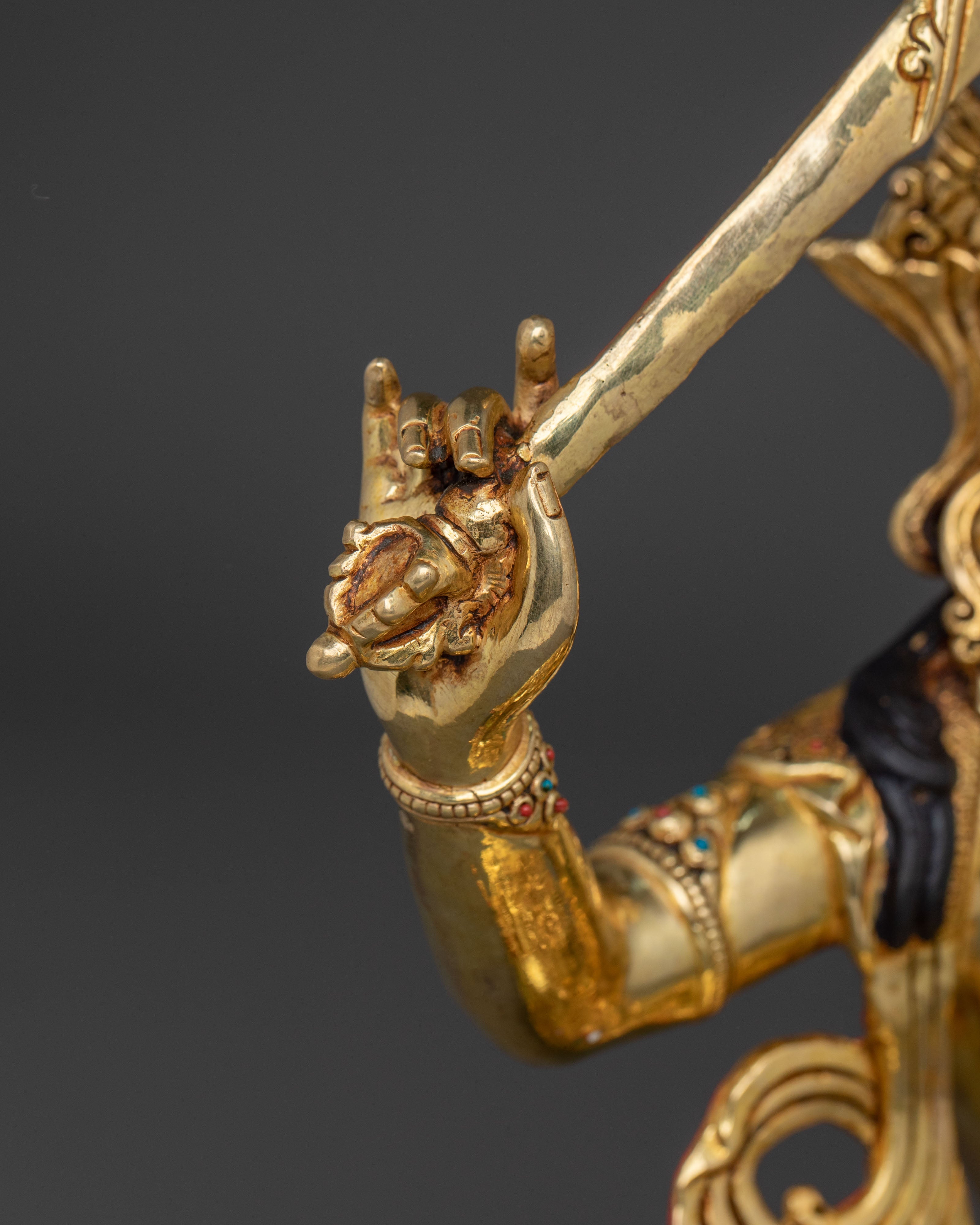 Handcrafted Himalayan Manjushri Statue | Wisdom Deity Sculpture