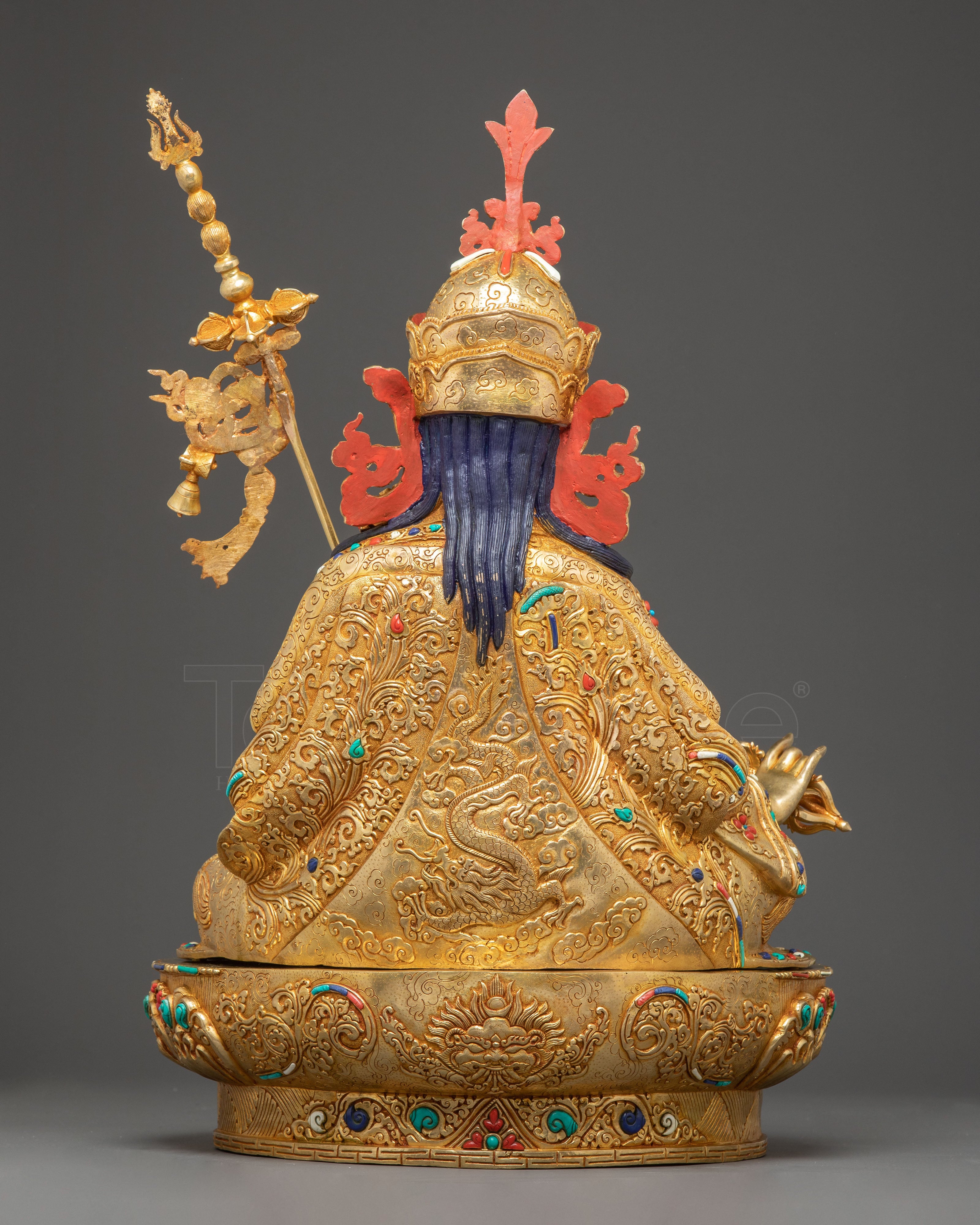 Golden Guru Rinpoche Statue | Padmasambhava Handcrafted Statue
