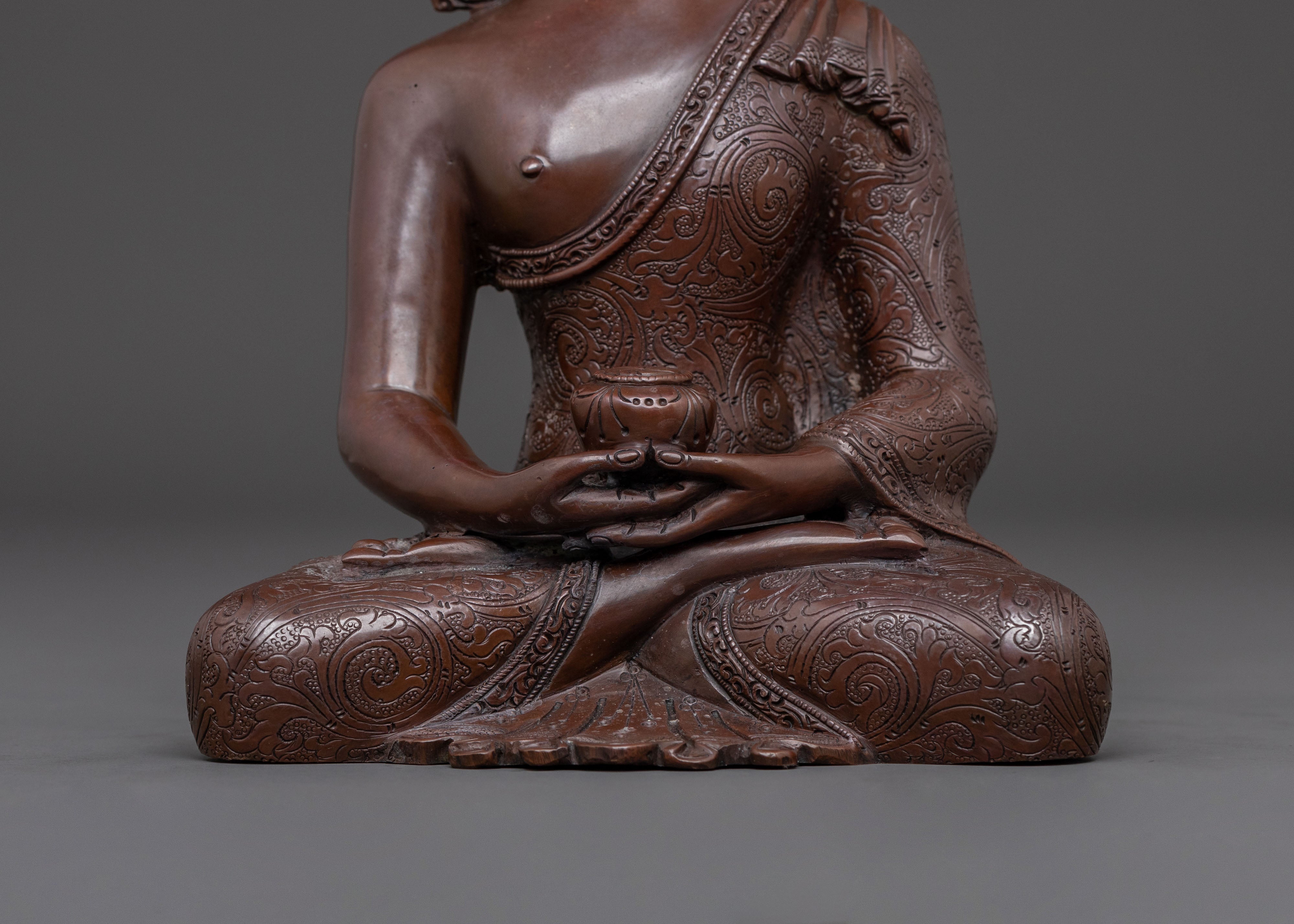 Sacred Amitabha Buddha Pure Land Statue – Oxidized Copper Artistry