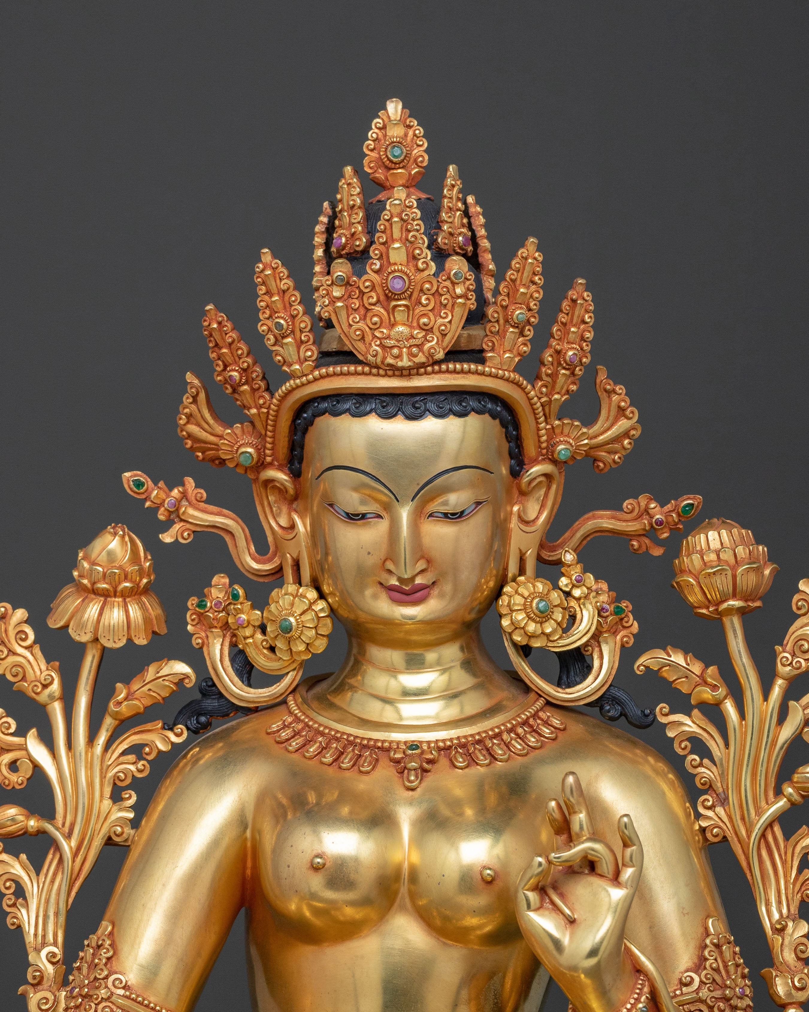 Mother Green Tara Traditional Figure: Altar Decor