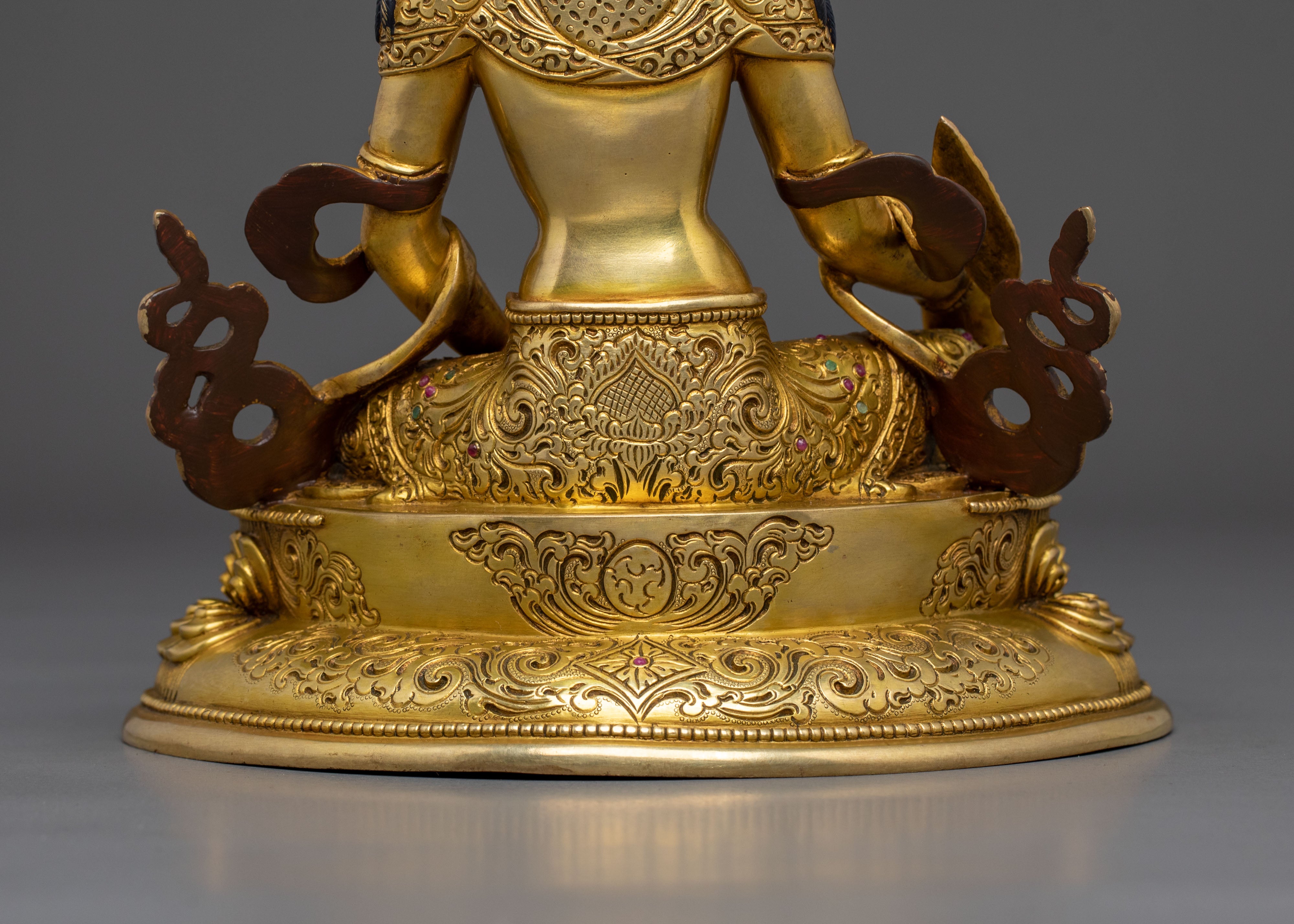 Hand Carved Kshitigarbha Statue |  Meditation Altar Decoration