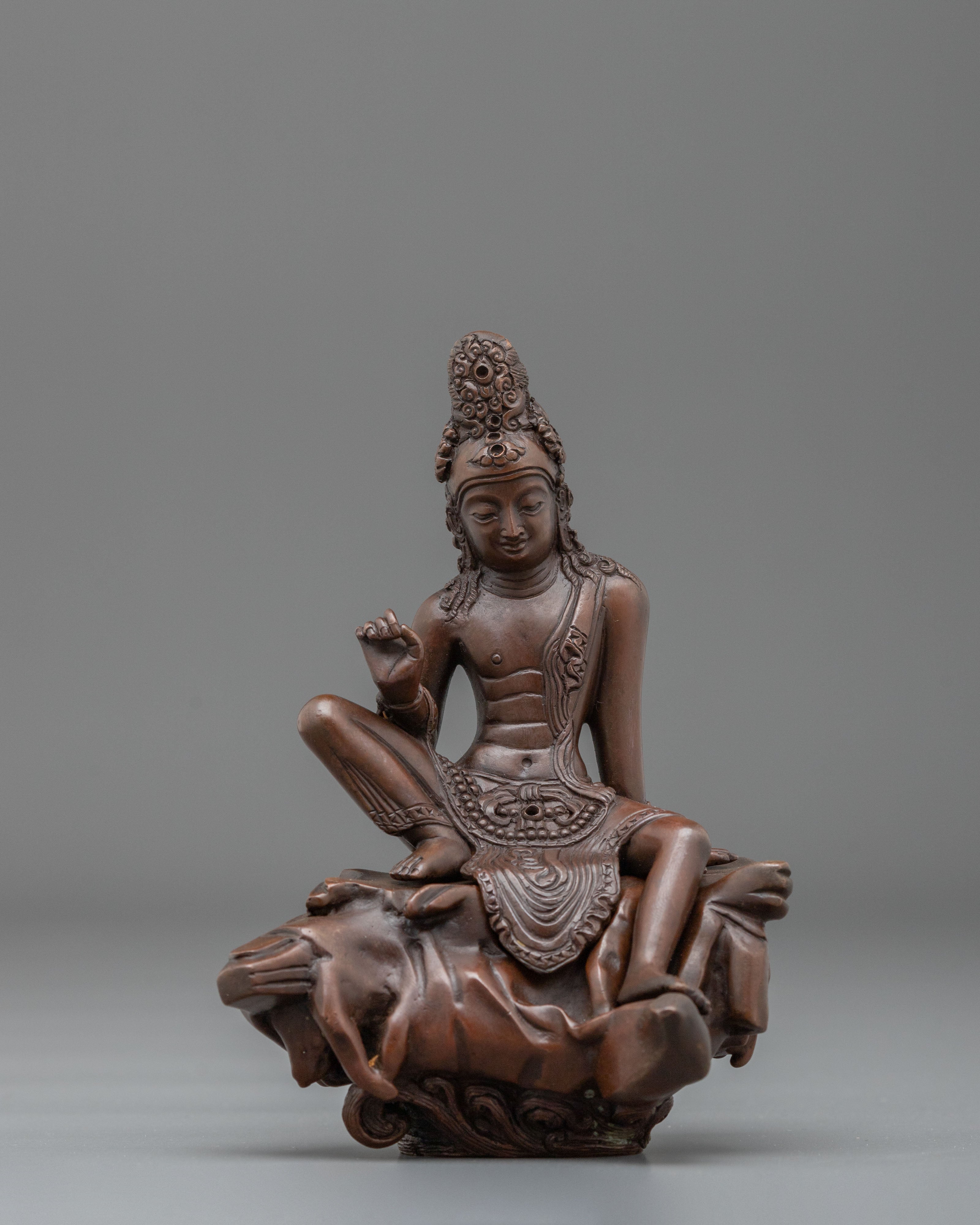 Majestic Lokeshwor Sculpture in Oxidized Copper