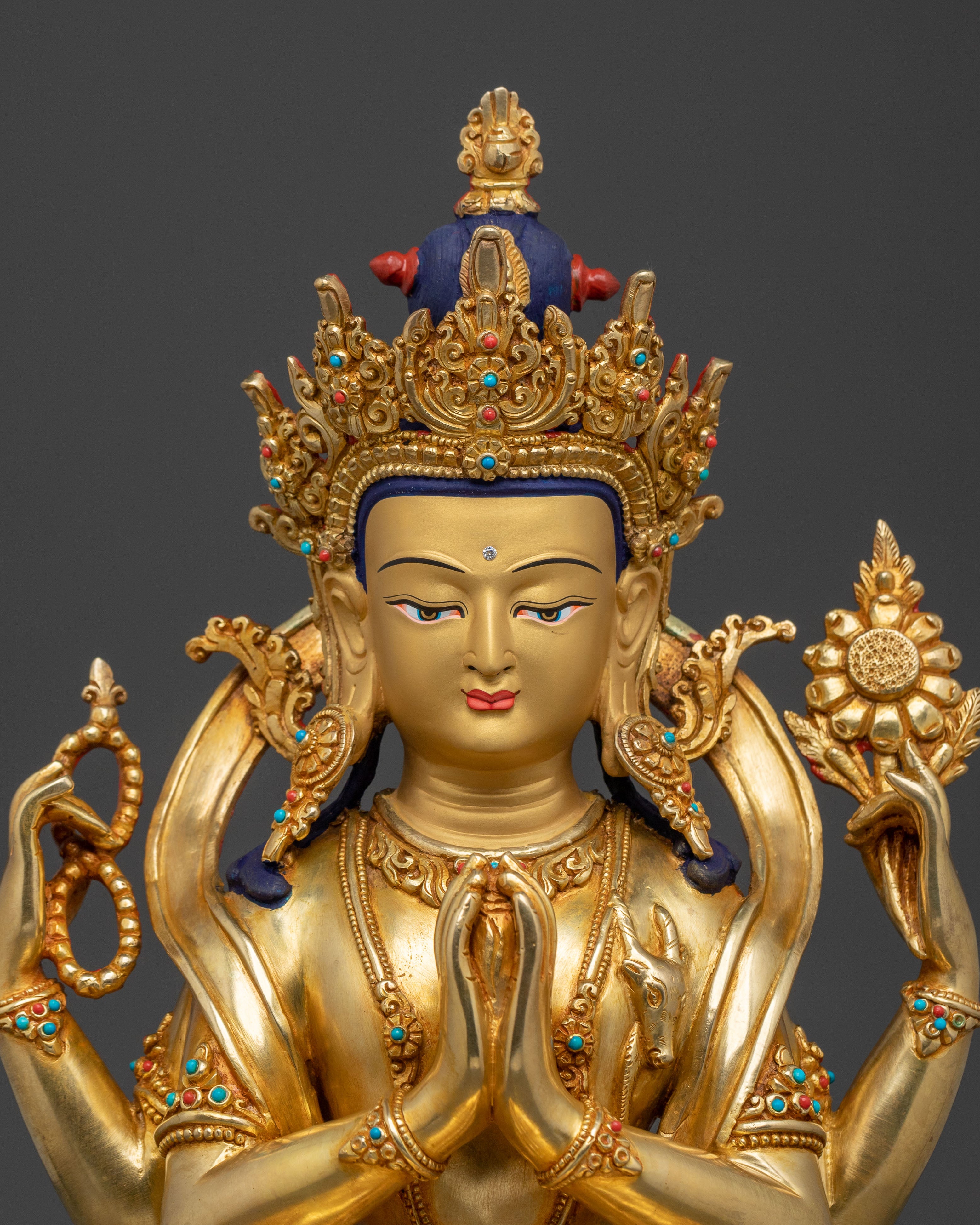 Four Armed Chenrezig Handcrafted Statue