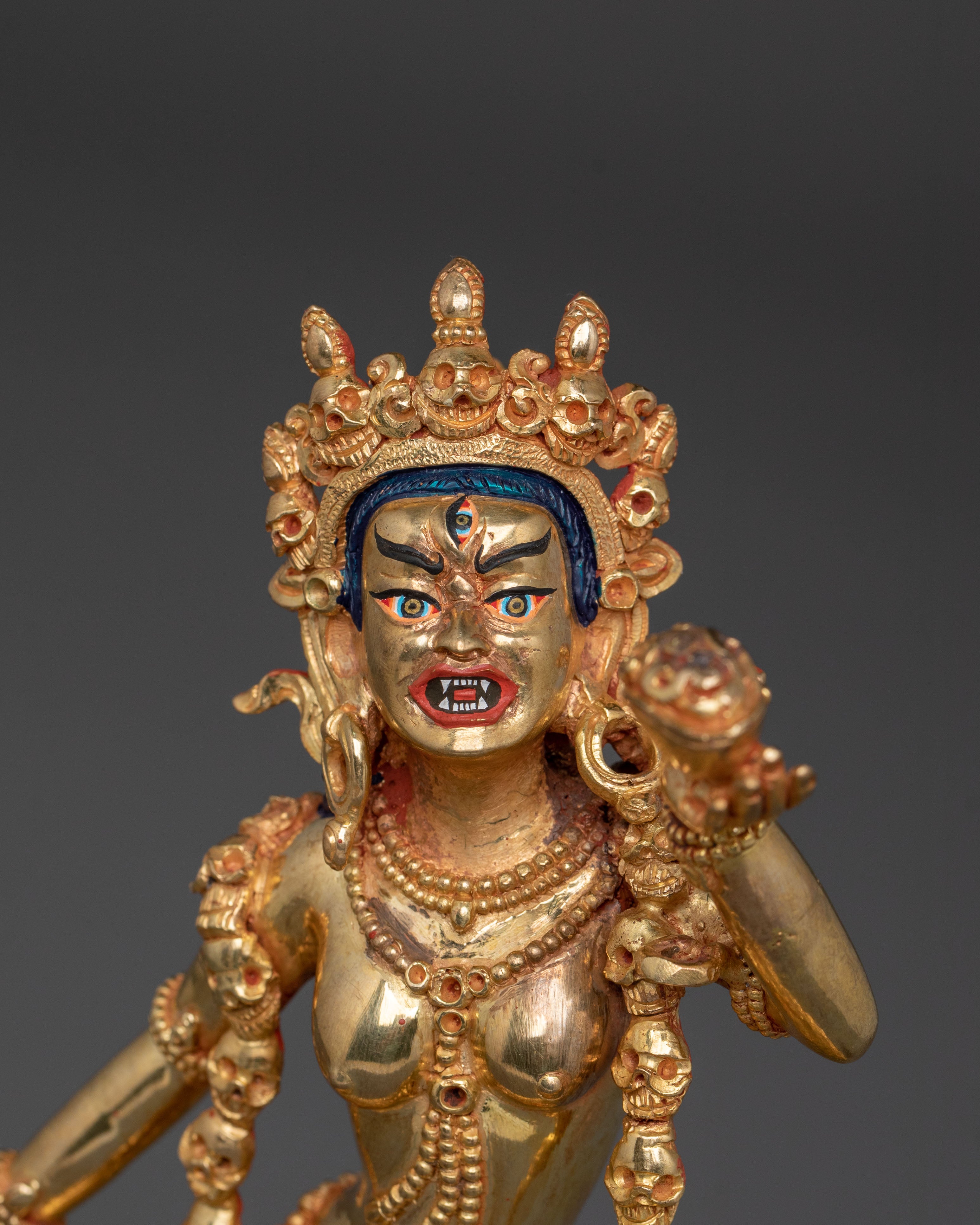 Vajrayogini Statue Buddhist Altar Decor: 24K Gold Gilded Artwork