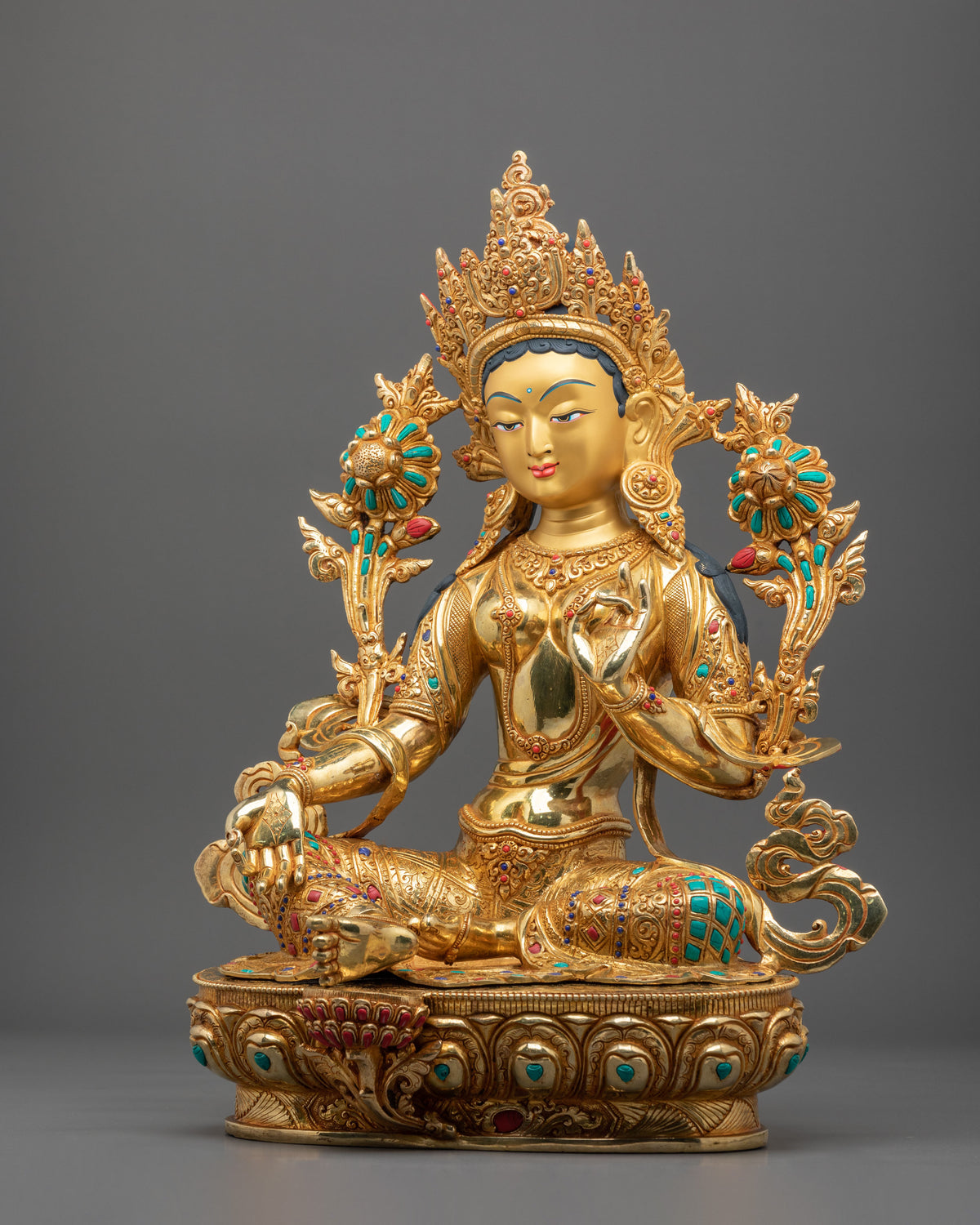 Shyamatara Statue | Hand-Carved 24k Gold Gilding Statue