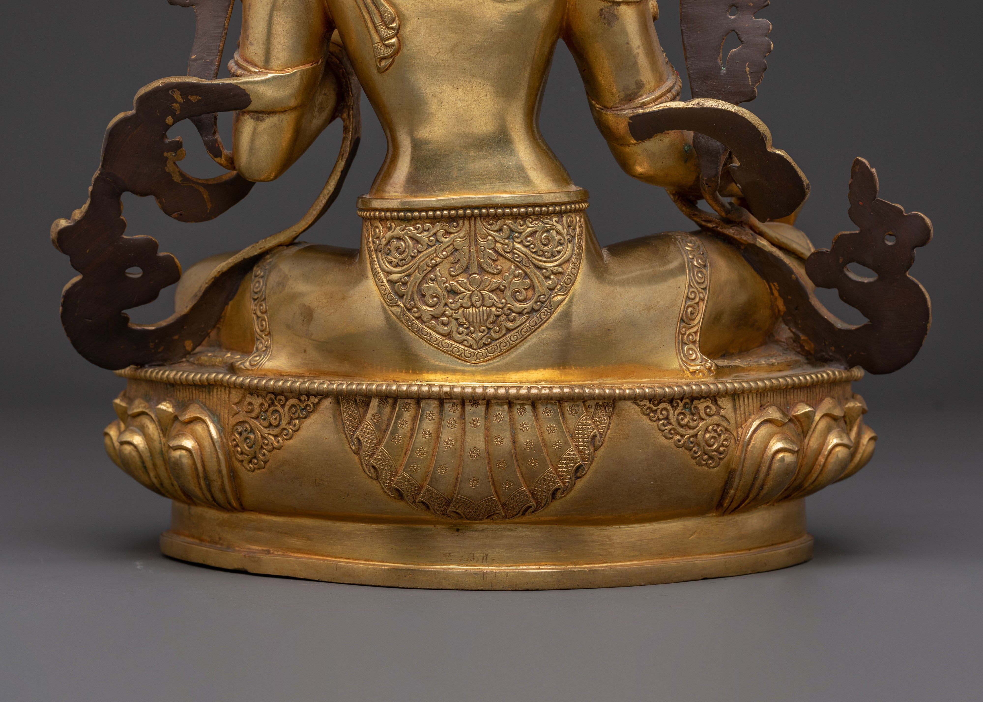 Handcrafted Goddess Green Tara Statue for Protection