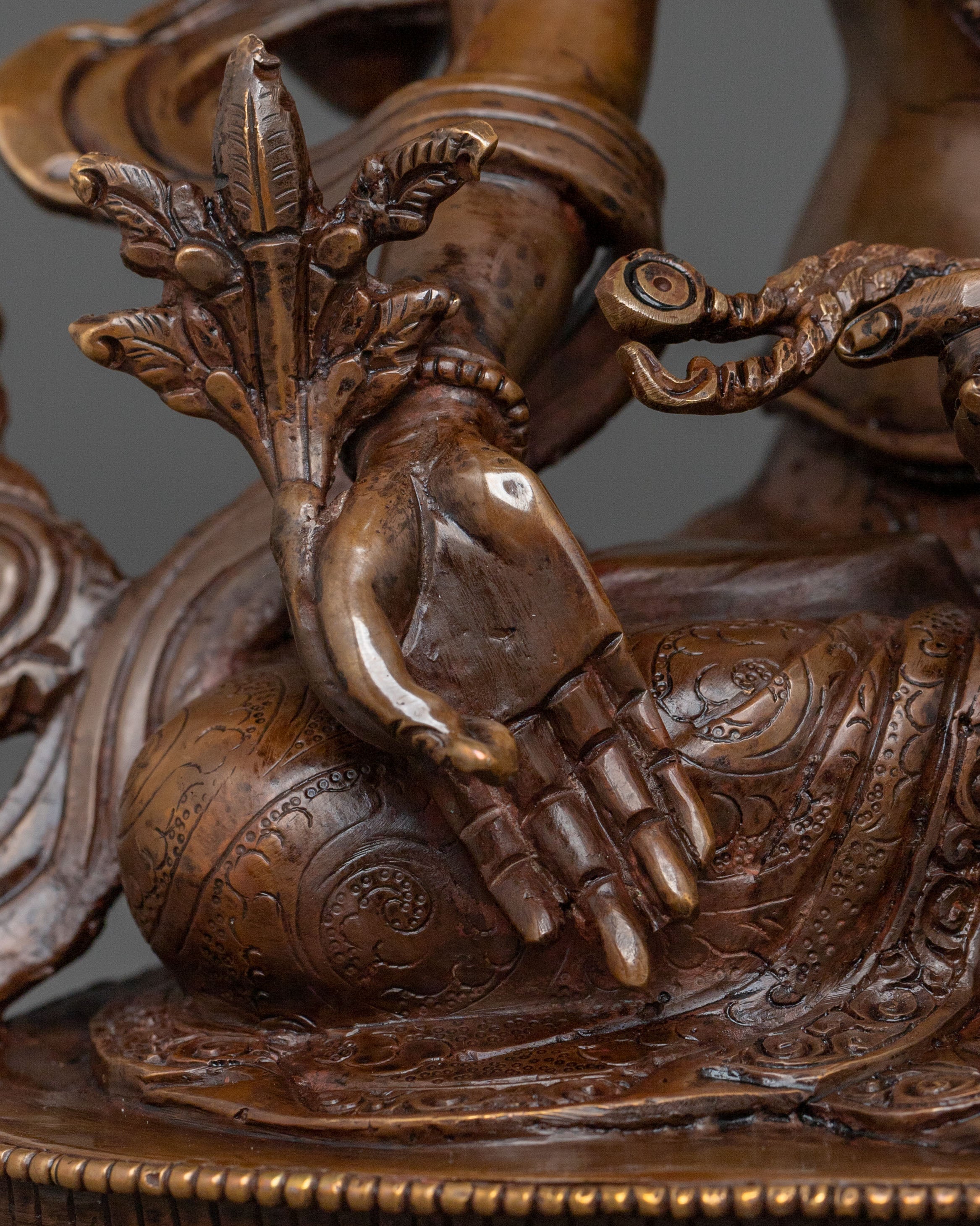 Four-Armed Chenrezig Golden Sculpture | Home Decor
