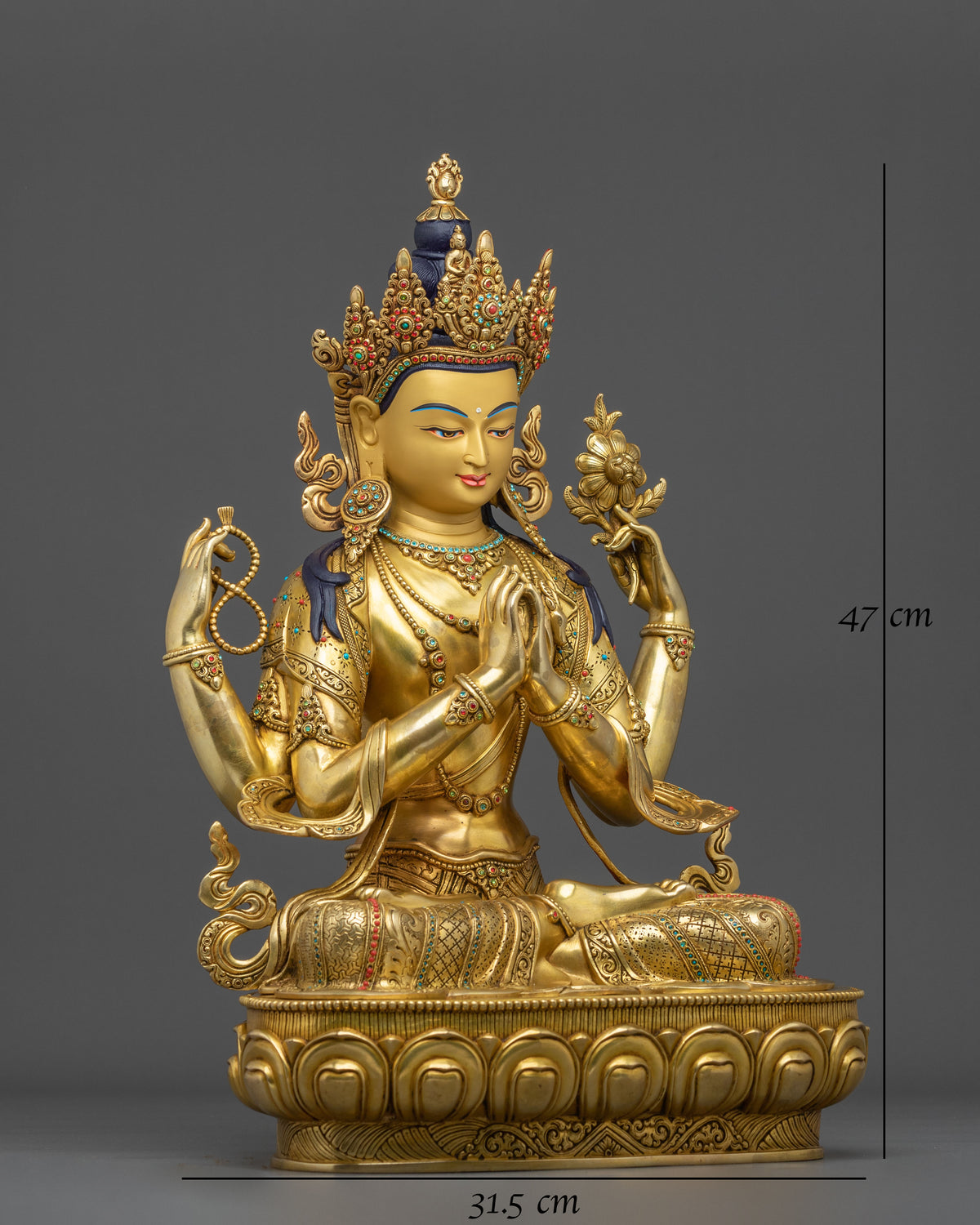 Himalayan Figurine of Chenrezig | Embodiment of Infinite Compassion